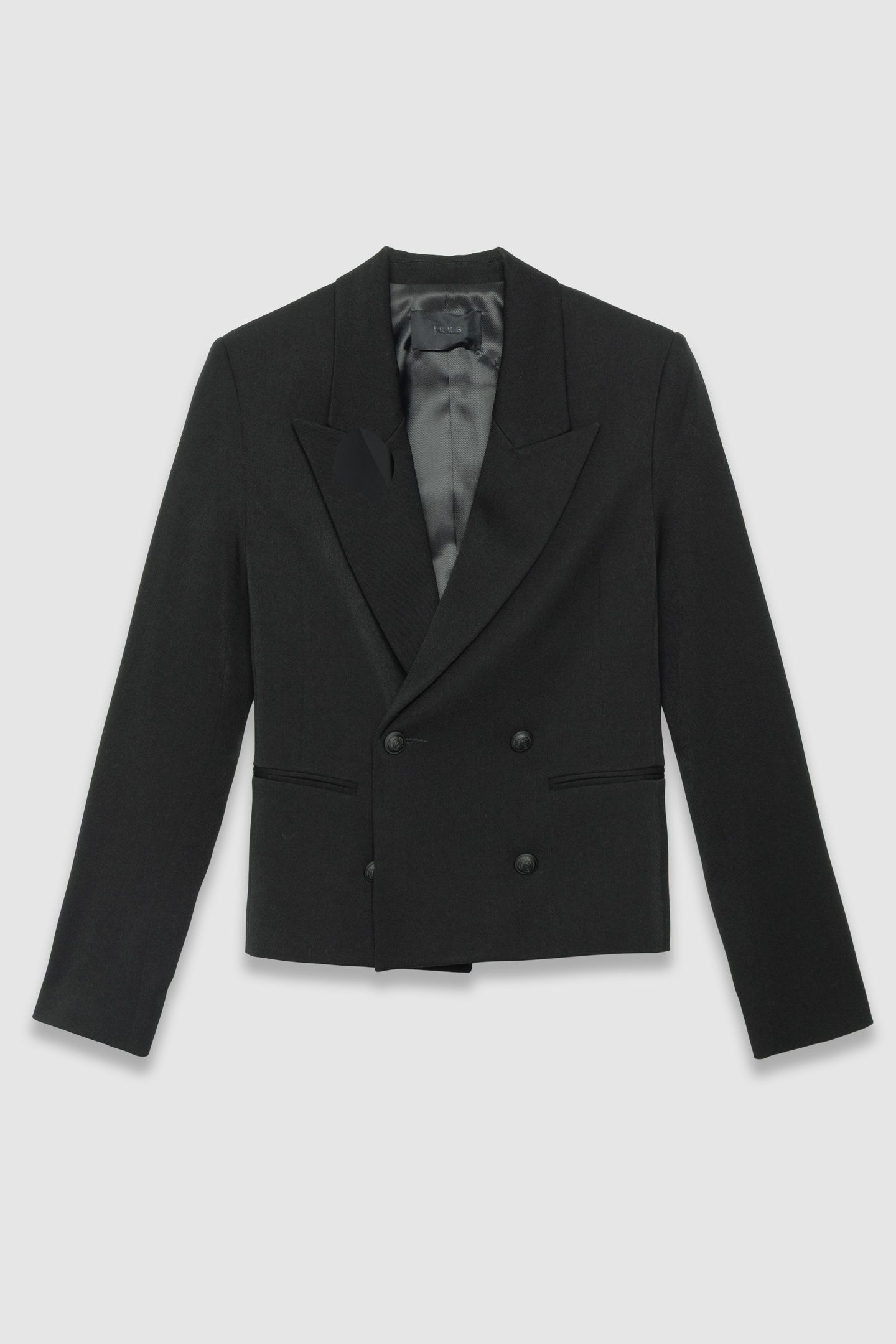 BLACK SHORT DOUBLE-BREASTED JACKET 2