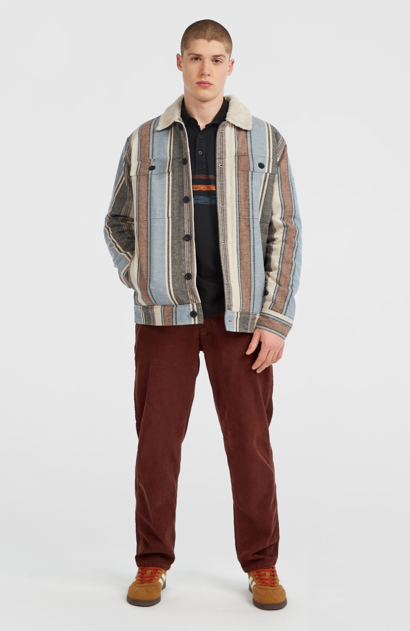 O'RIGINALS FLEECE LINED JACKET BLUE VINTAGE O'NEILL STRIPE 3