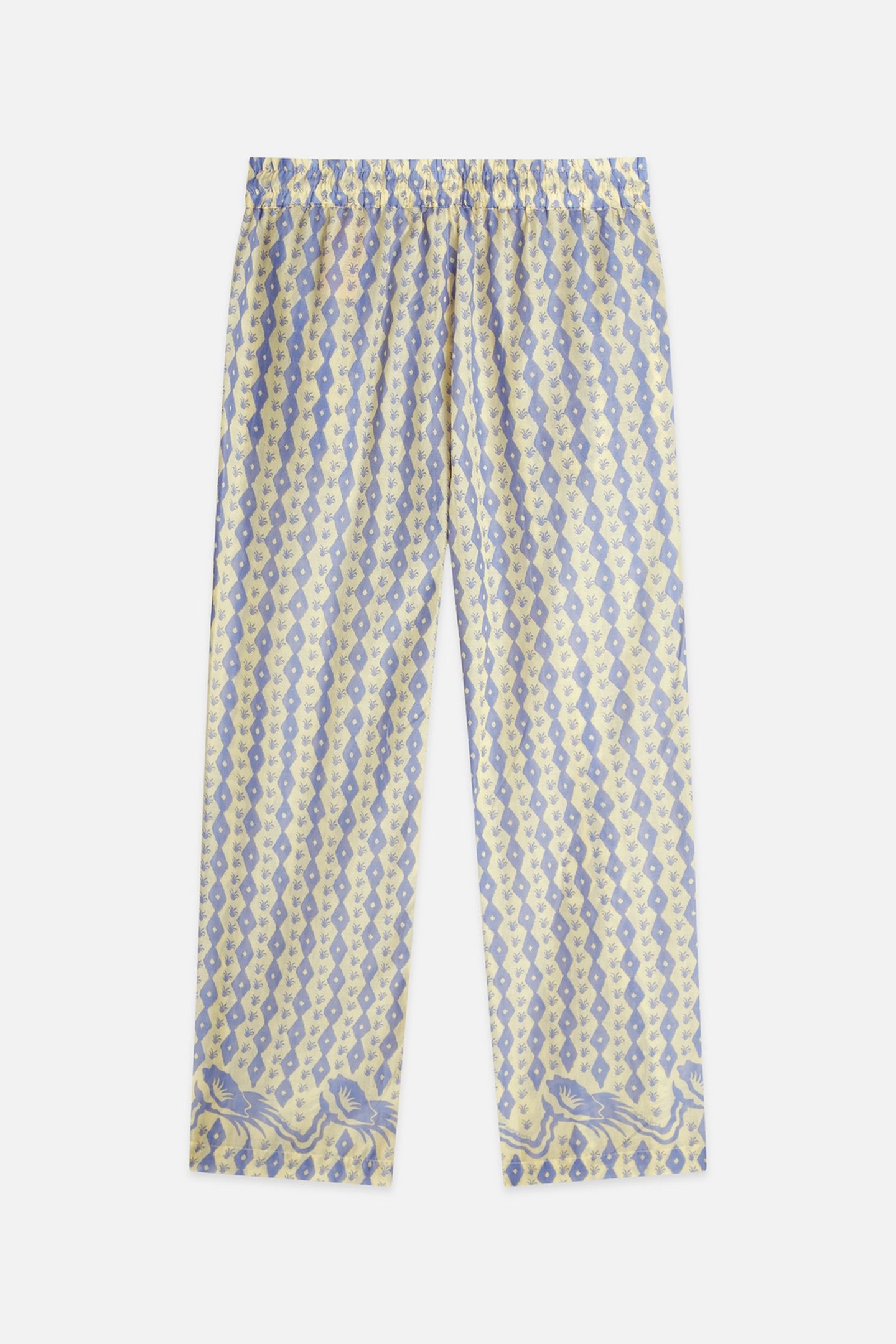 GIA - ALL OVER PRINTED COTTON VOILE PANTS CACTUS STRIPE PLAC 4