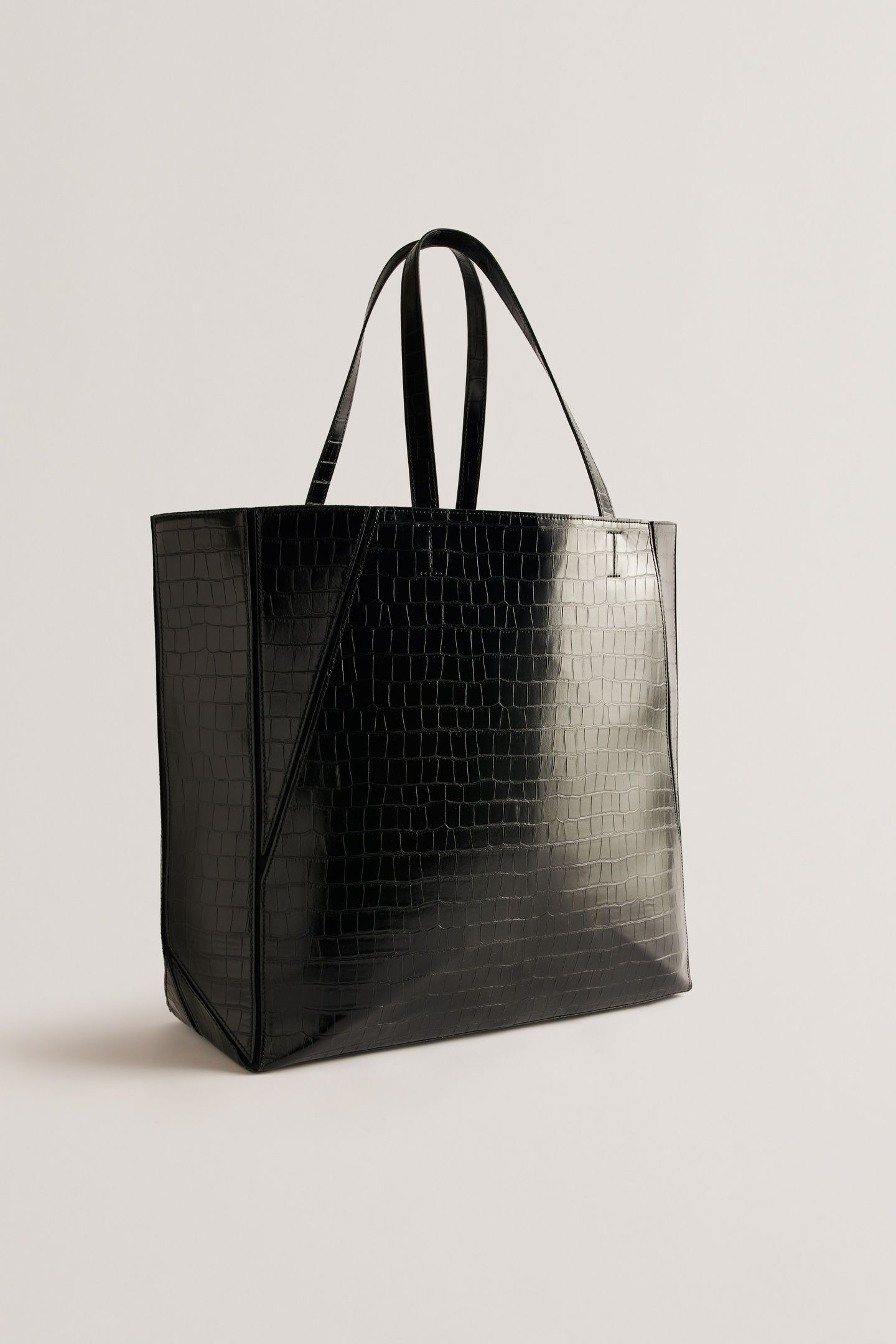 SOPHYNA CROC EFFECT COLLAPSIBLE LARGE BAG BLACK 1