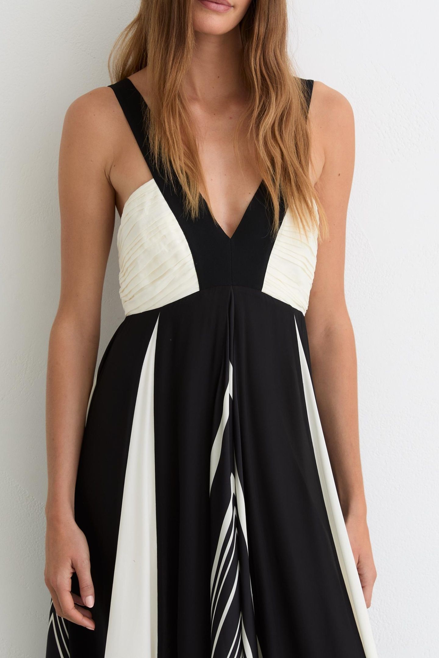 MAXI PRINTED OCCASION DRESS BLACK/IVORY 7