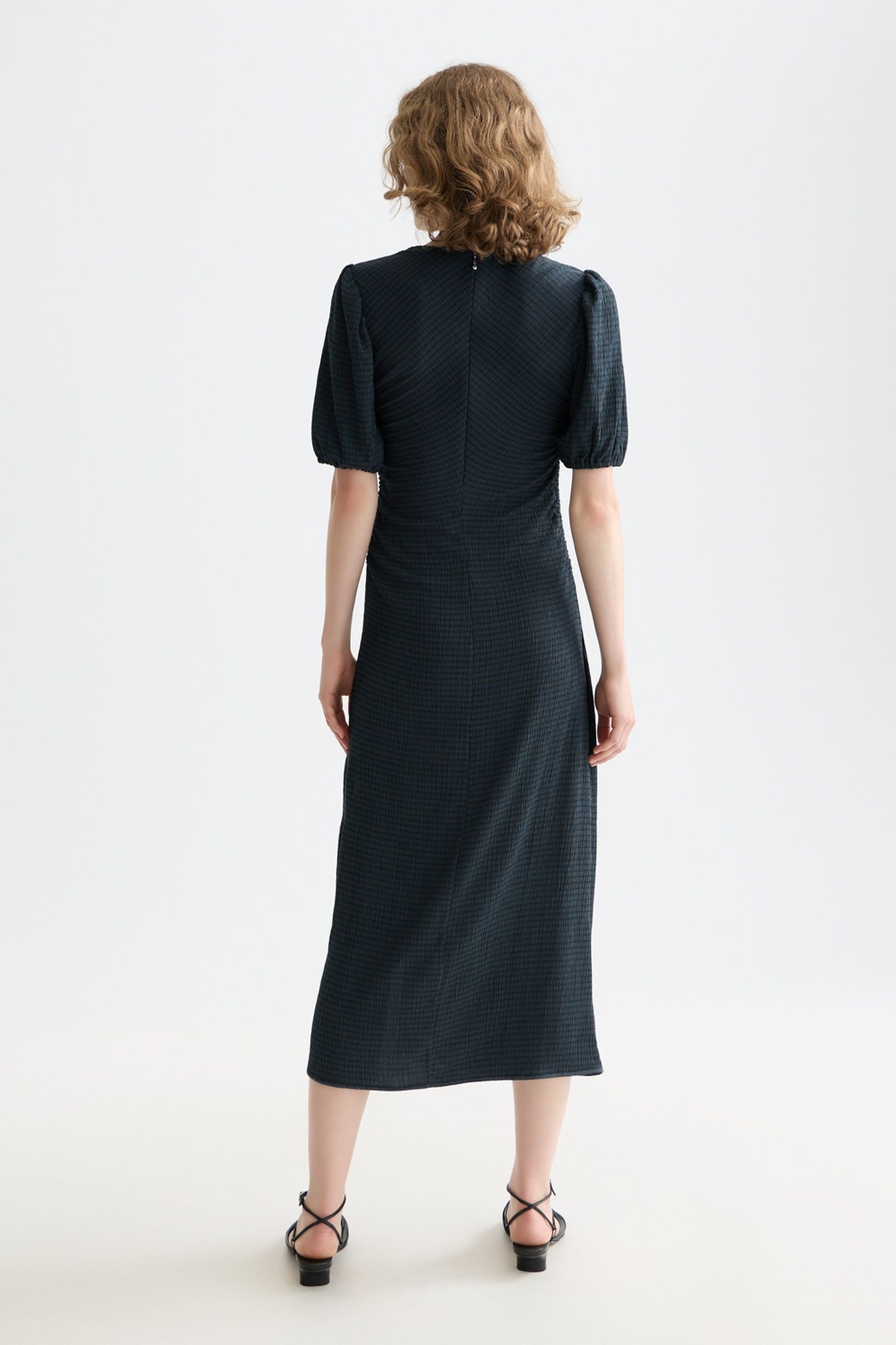 OPEN STRUCTURED JERSEY MIDI DRESS CARBON 2