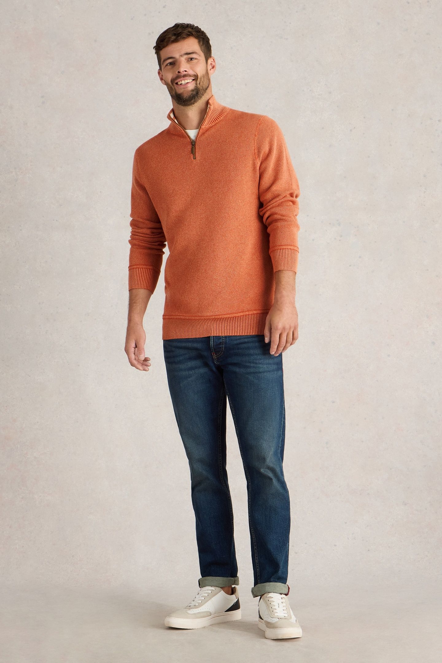 ATTADALE FUNNEL NECK JUMPER DK ORANGE 1