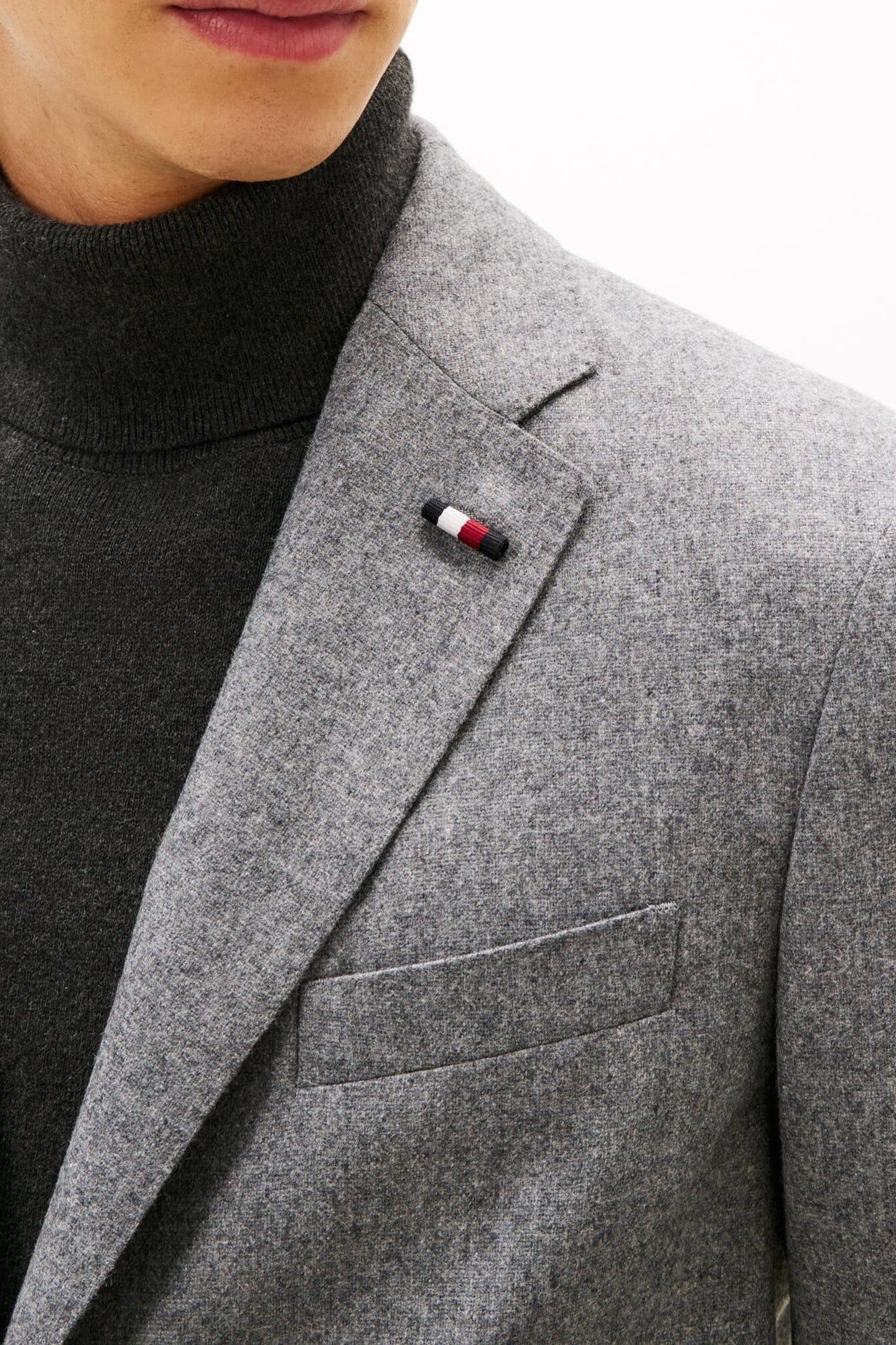 PLAIN SOFT TECH WOOL BLAZER GREY 4