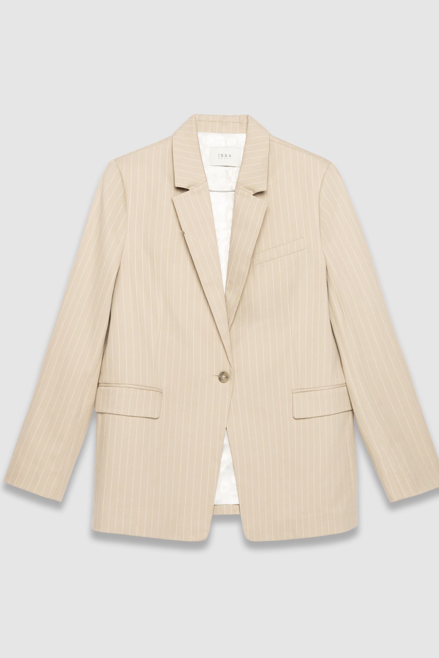 BEIGE PINSTRIPE SUIT JACKET 4