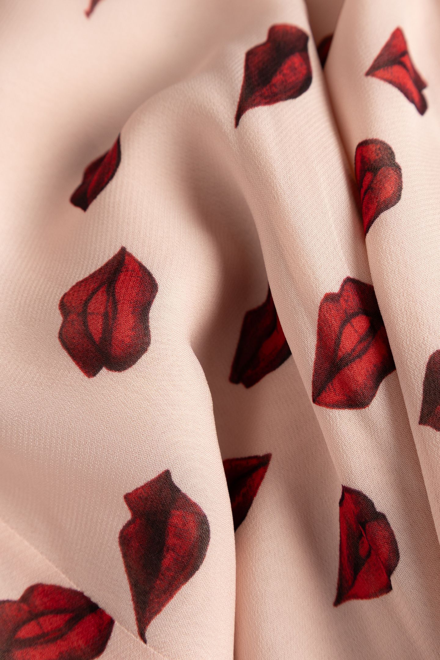 PINK VOILE STRAPPY DRESS WITH MOUTH PRINT 6