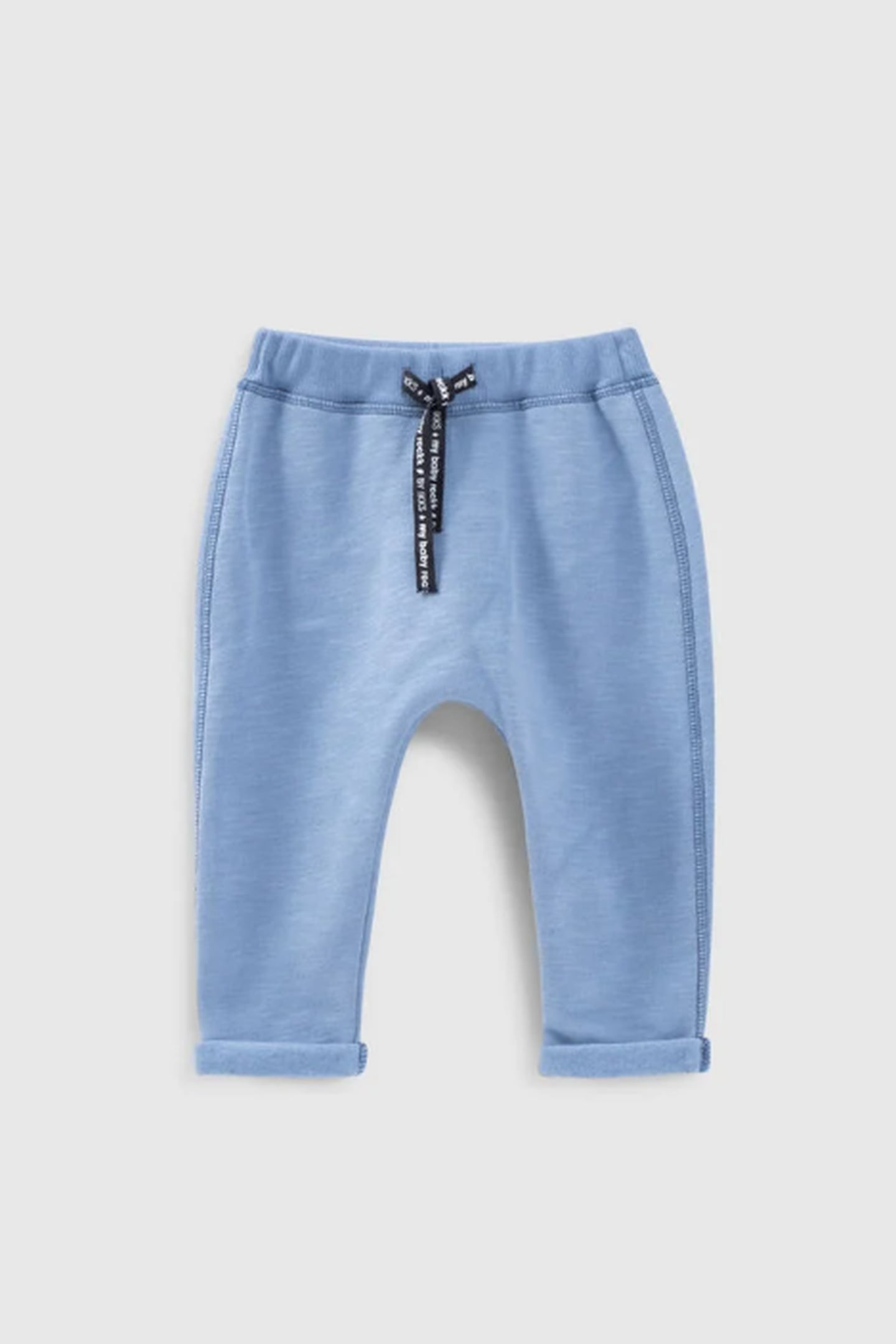 BLUE ORGANIC FLEECE PANTS FOR BABIES 1