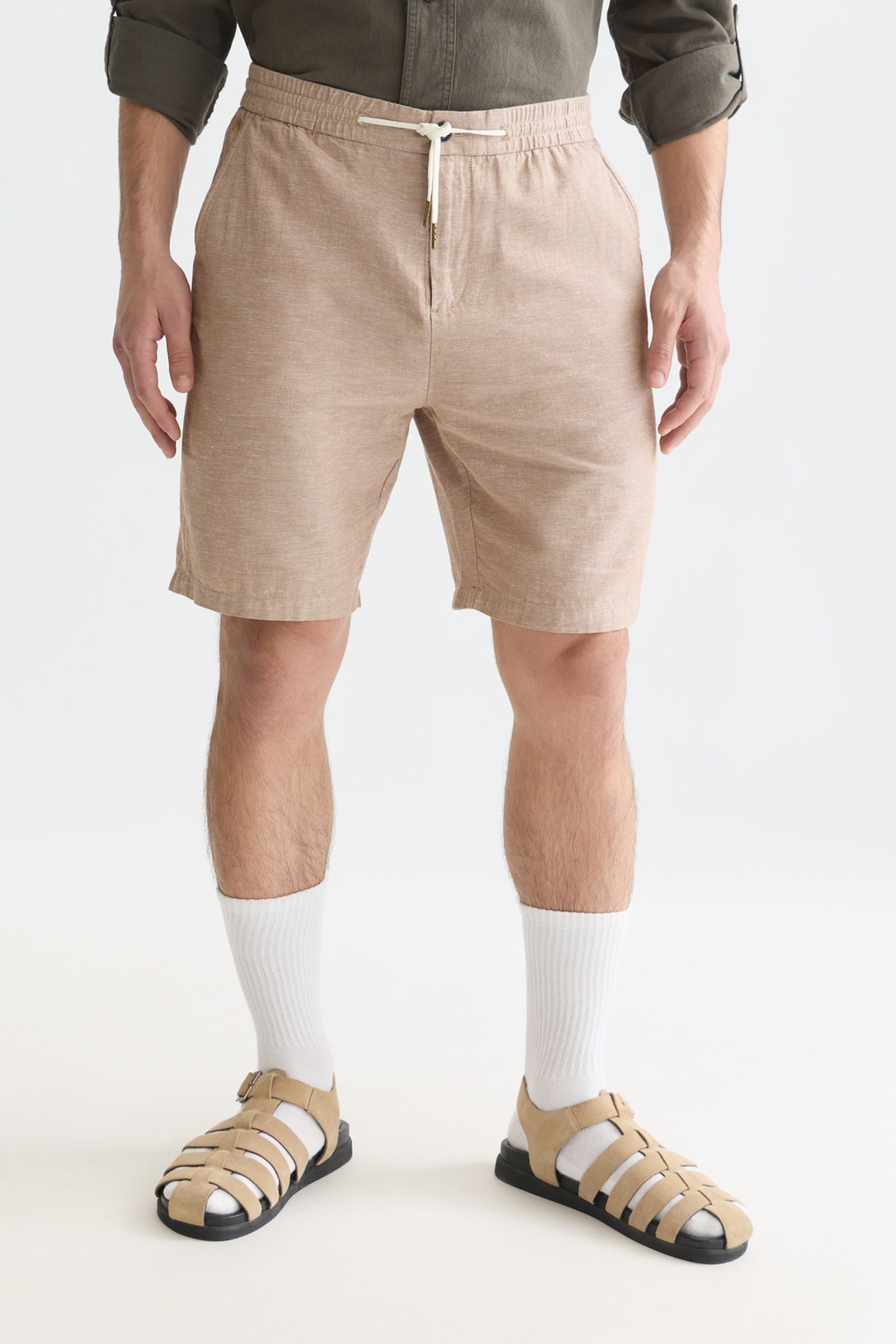 SEASONAL CORE FAVE COTTON LINEN REGULAR-FIT CHINO SHORTS LT 1