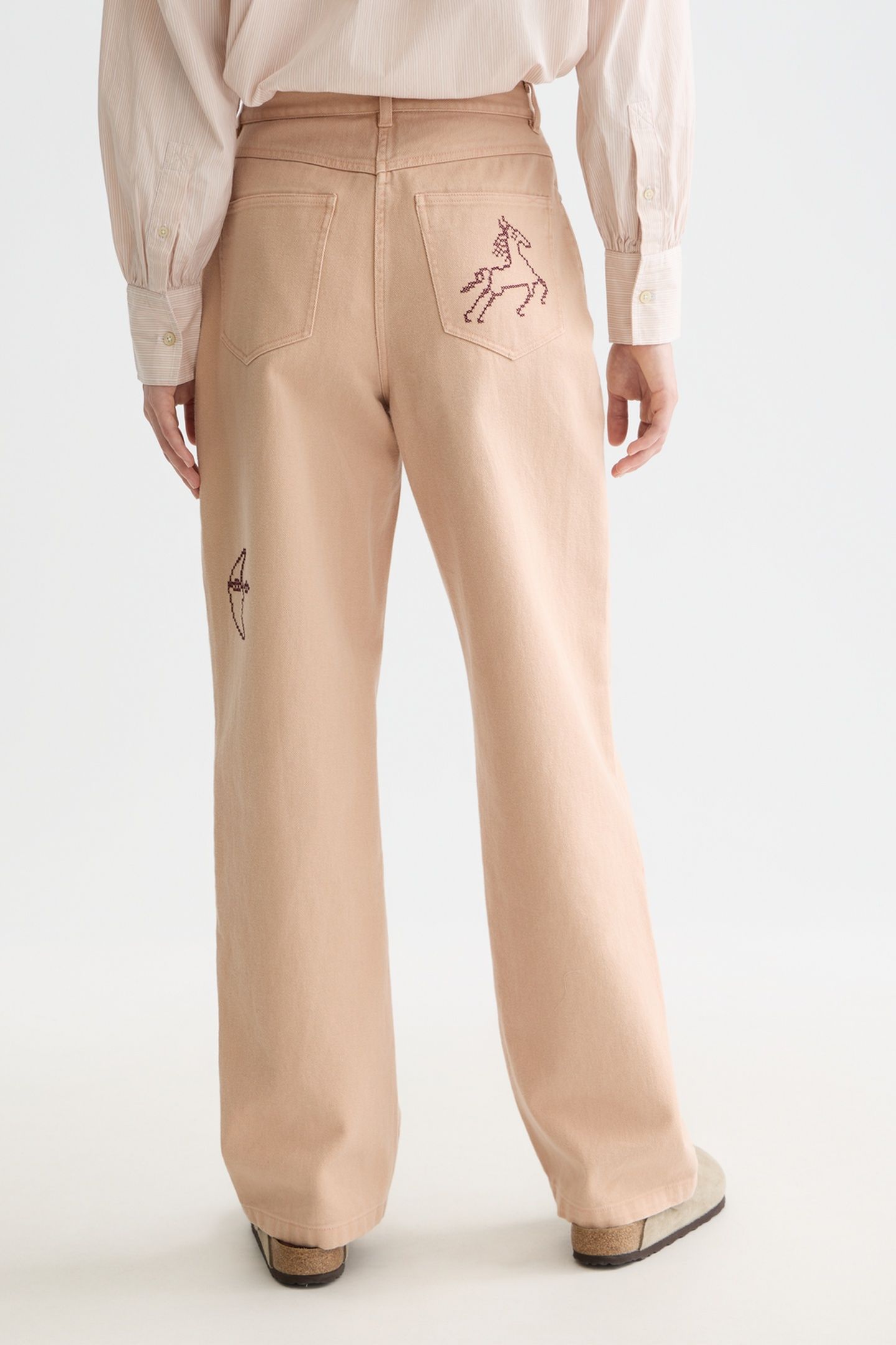 THE RIPPLE - HIGH RISE STRAIGHT LEG PANTS ROSE DUST 2