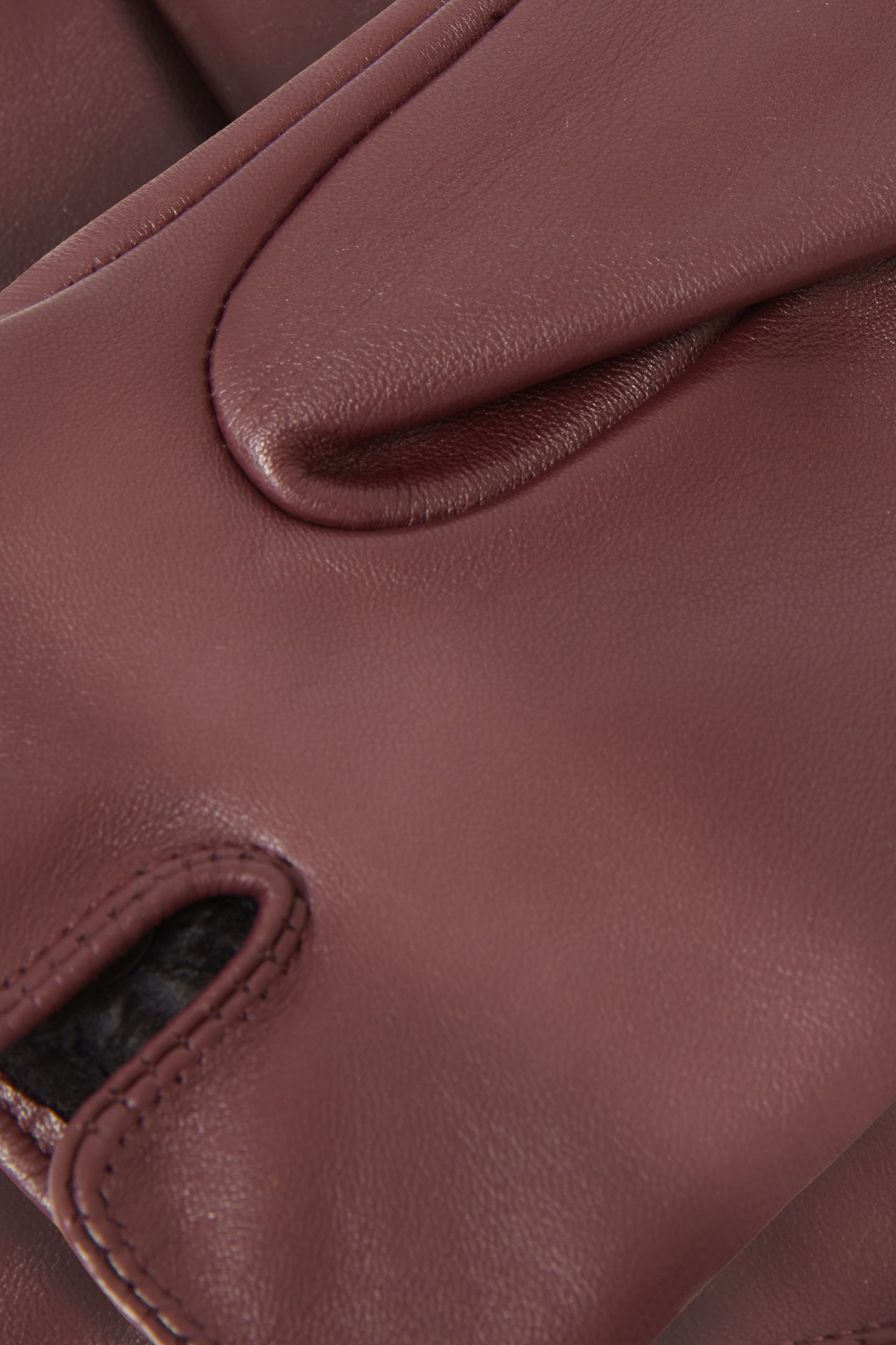BUCKLE DETAIL LEATHER GLOVES WINE 3