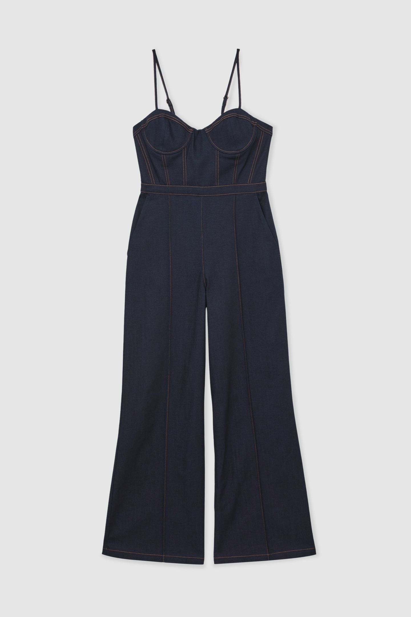 DENIM BUSTIER JUMPSUIT INDIGO BLUE 3