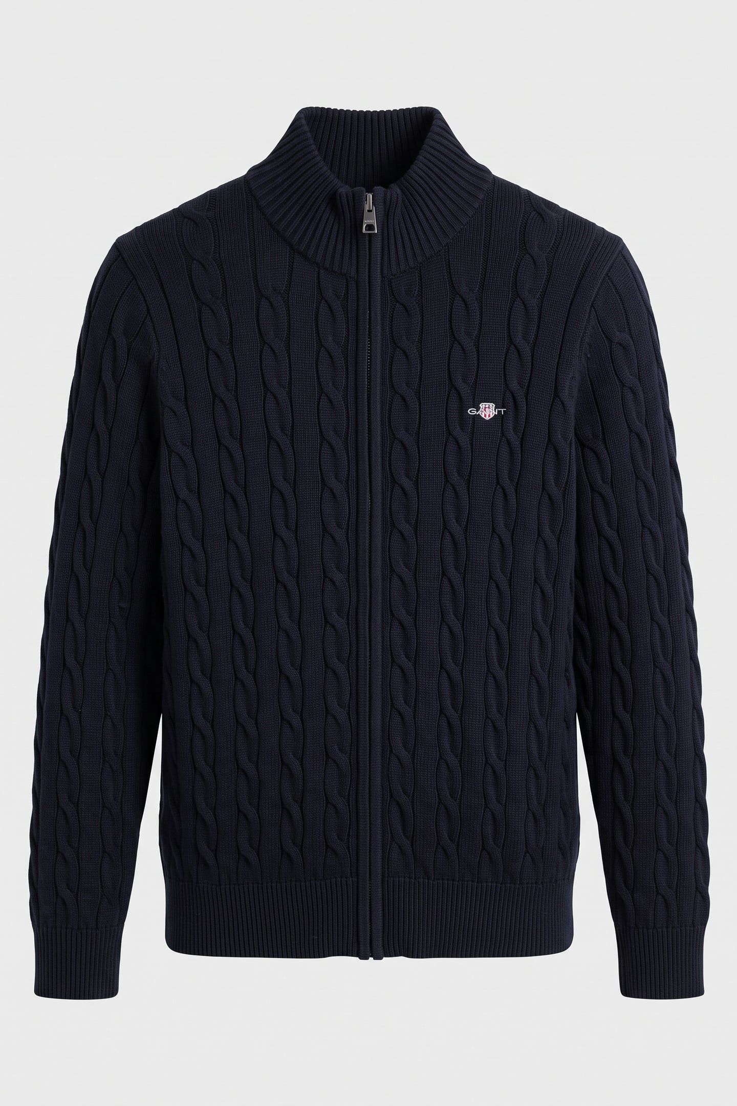 TEEN UNISEX COTTON CABLE FULL ZIP CARDIGAN EVENING BLUE 2