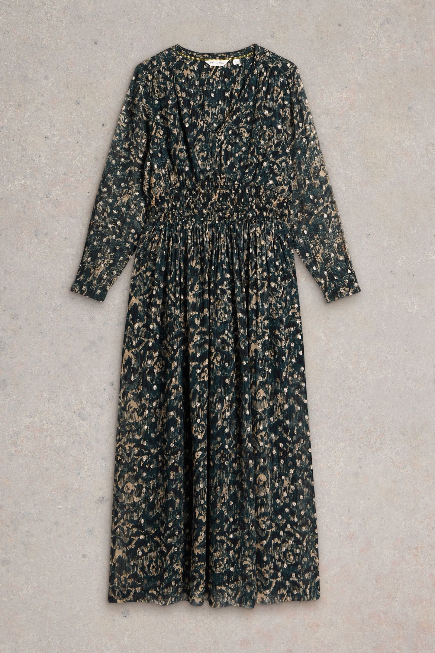 EDIE METALLIC SPOT MAXI DRESS BLK MLT 4