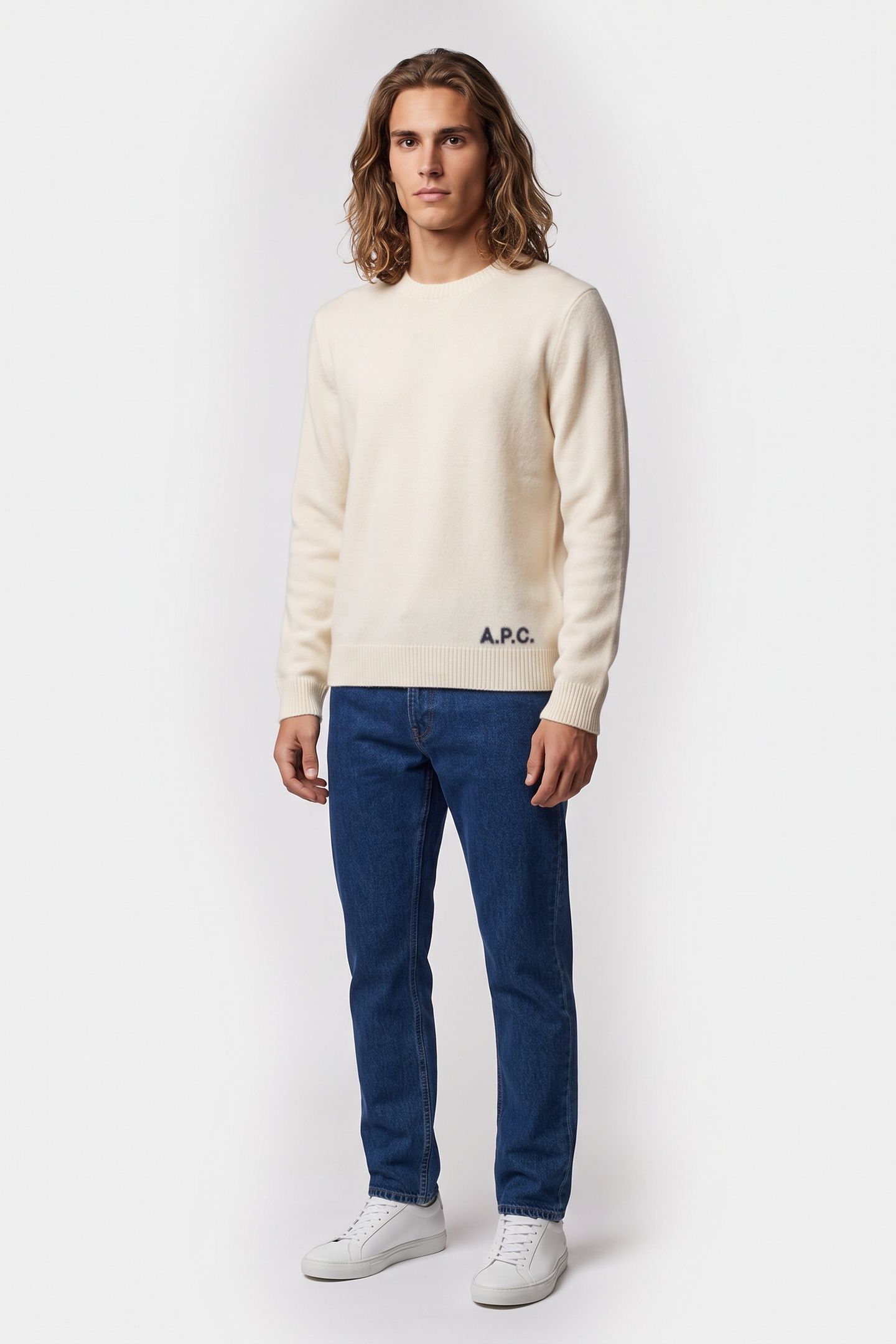 UNISEX SWEATER CREW NECK ECRU 3
