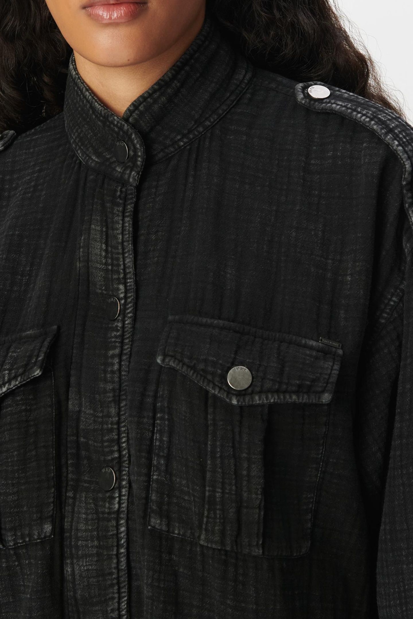 GREY ORGANIC COTTON GAUZE OVERSIZED JACKET 6