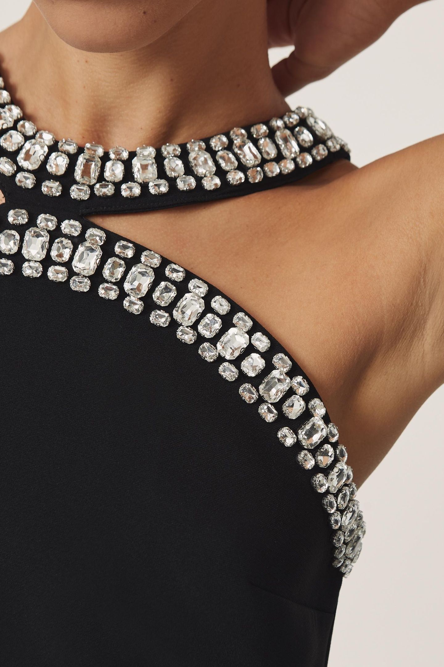 EMBELISHED TRIM DETAIL JUMPSUIT BLACK 5