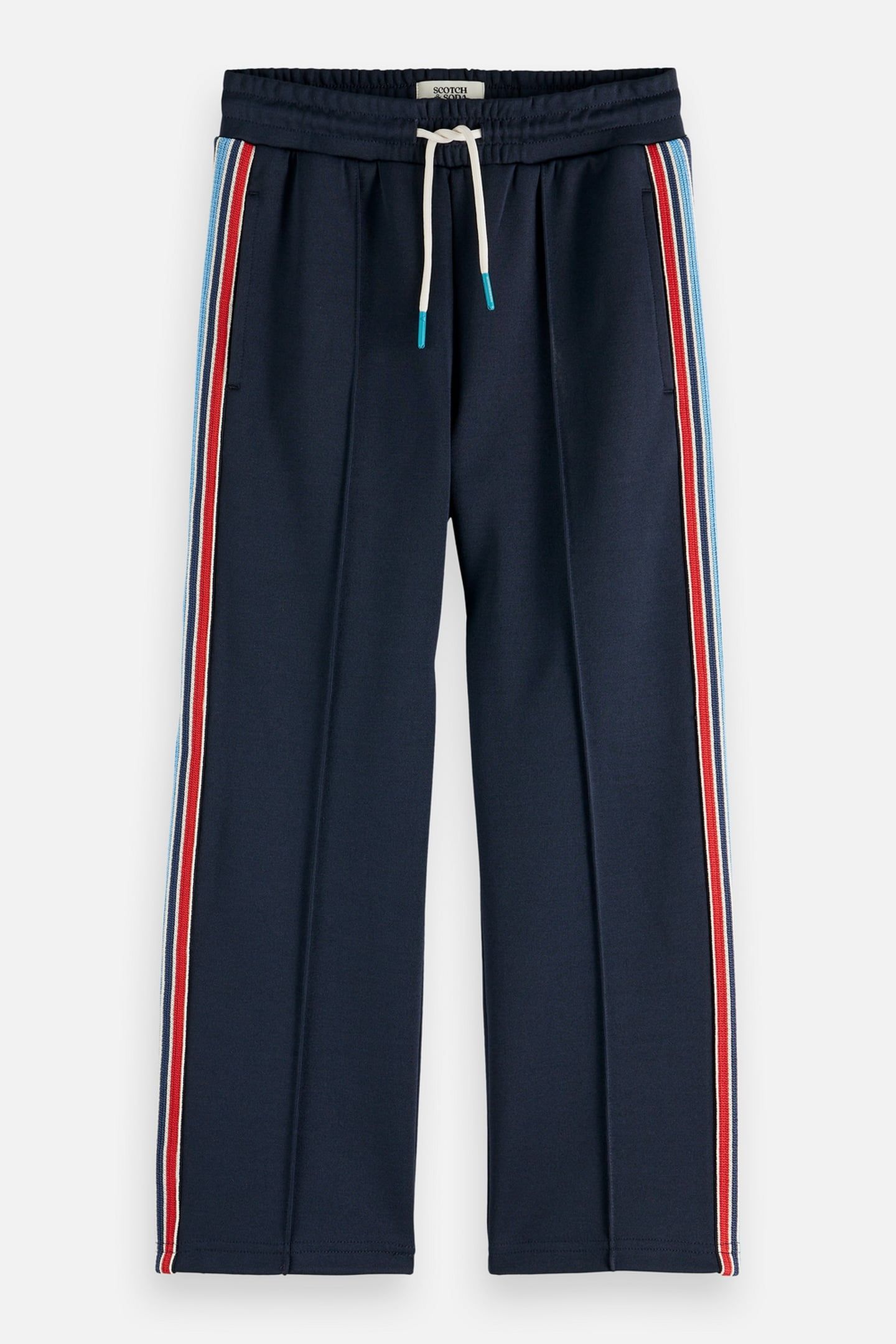 BOYS INTERLOCK STRAIGHTFIT TRACK PANTS NAVY 1
