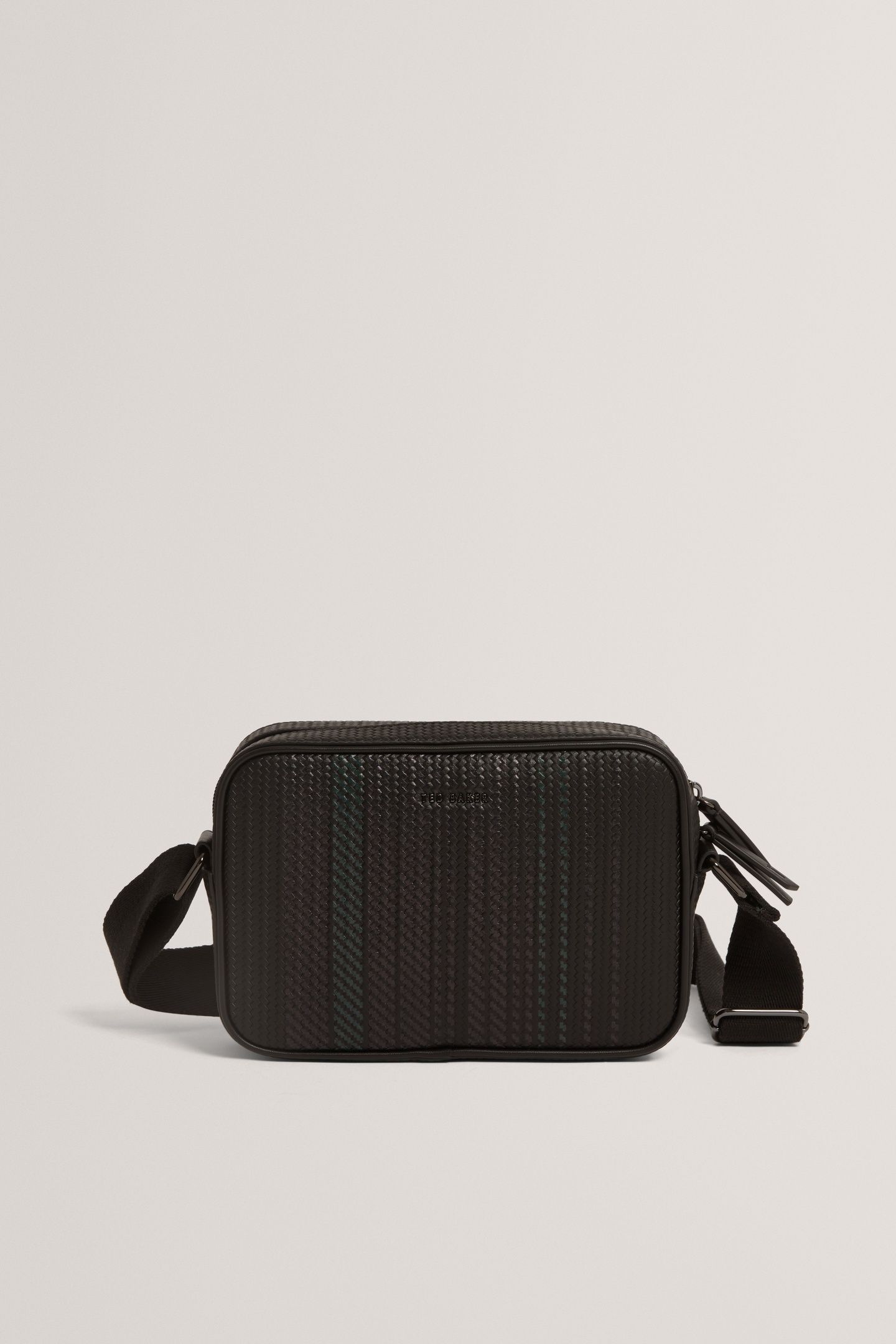 PRINTED WEAVE PU CROSSBODY BAG BLACK 1