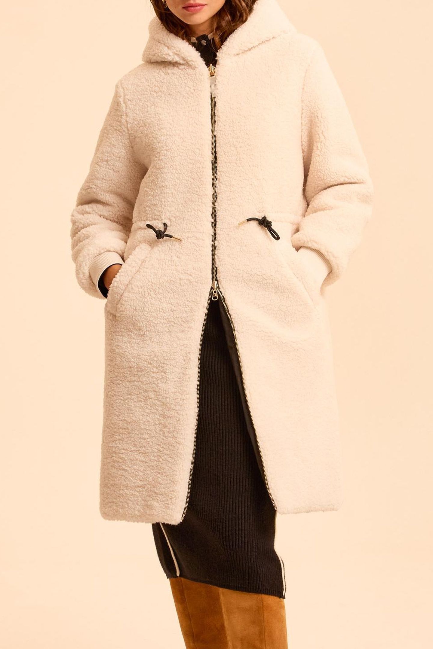 BLACK NYLON/ECRU SHERPA REVERSIBLE PARKA 7