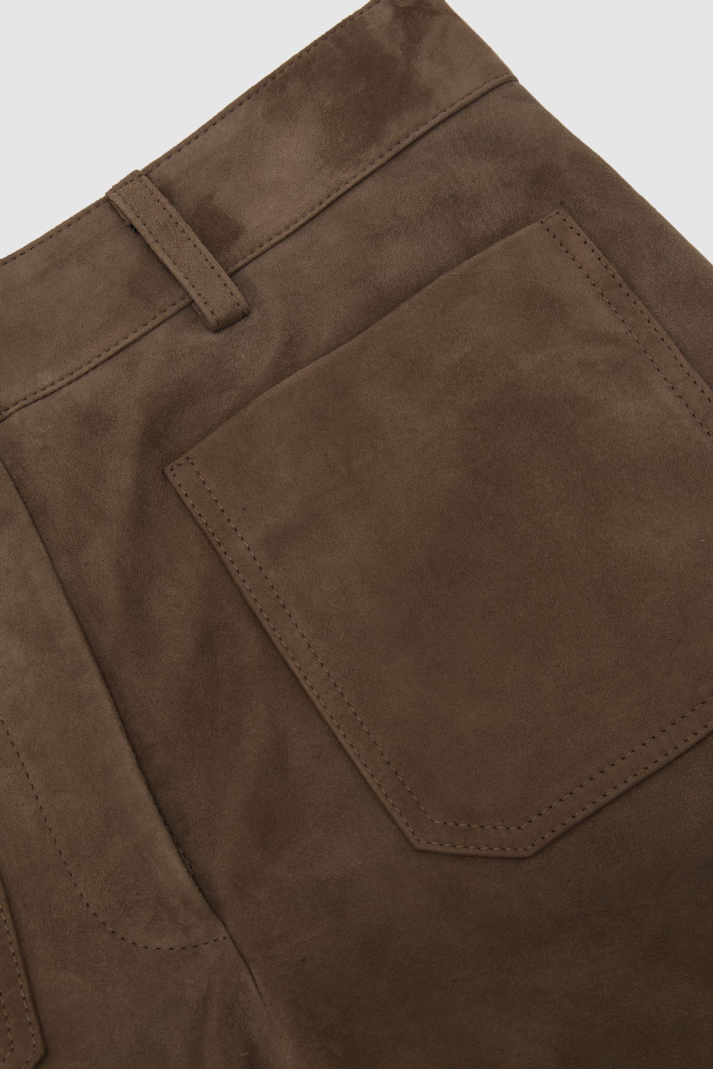 SUEDE FLARE TROUSER TAUPE NEUTRAL 6