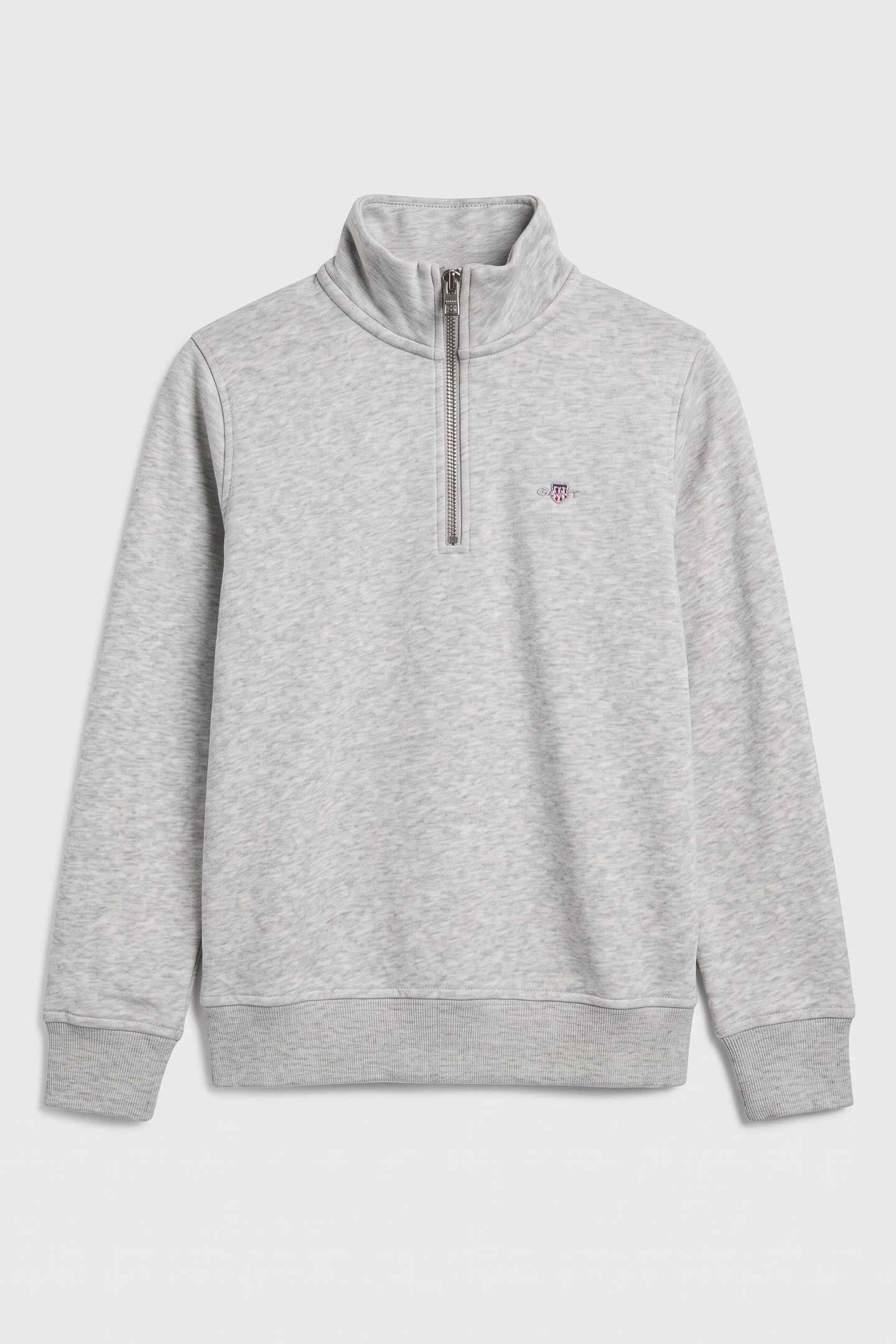 TEEN UNISEX SHIELD HALF ZIP SWEATSHIRT LIGHT GREY MELANGE 3
