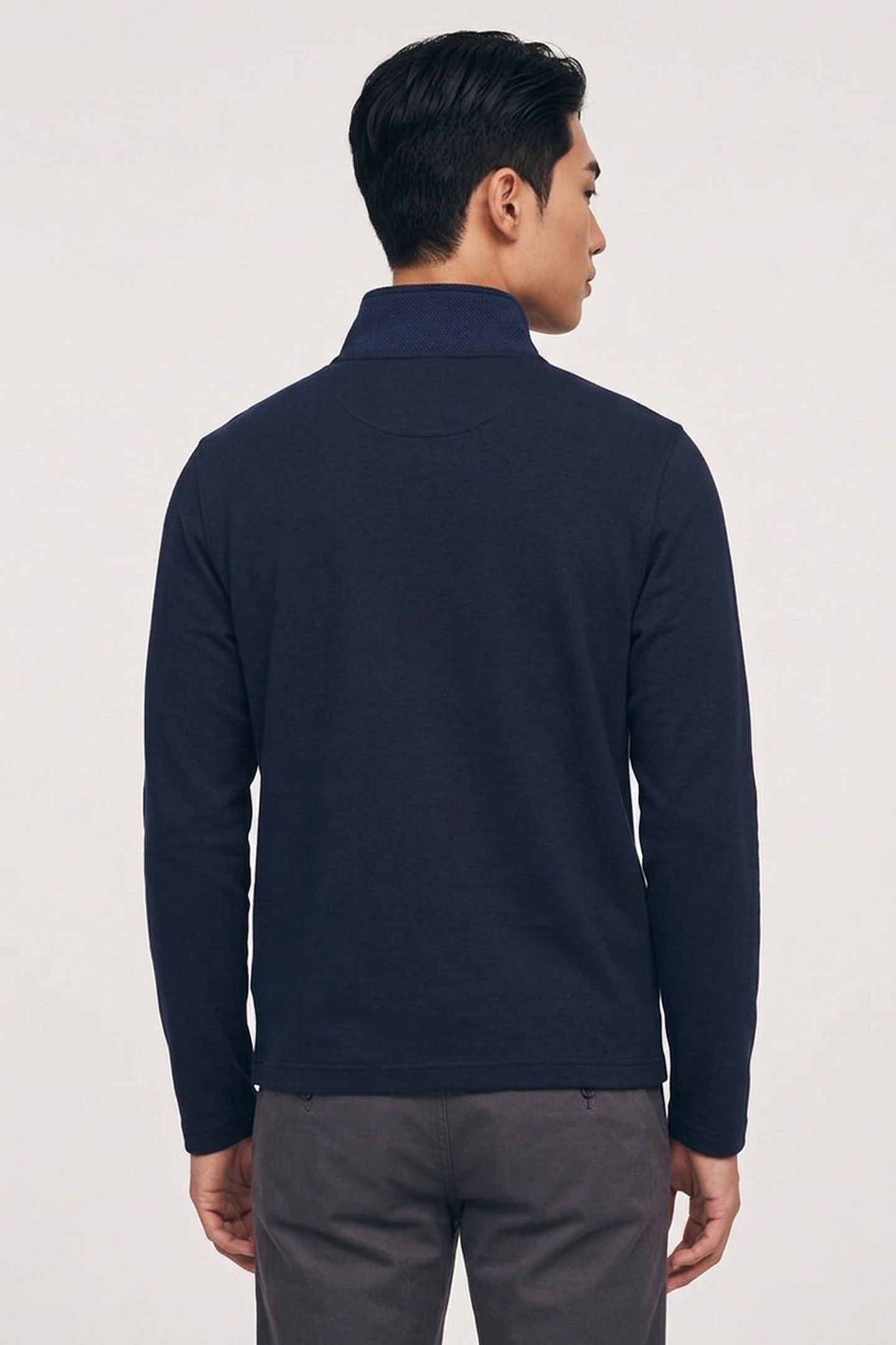 LONGMNJ OMBRE DETAIL HALF ZIP SWEASHIRT NAVY 2