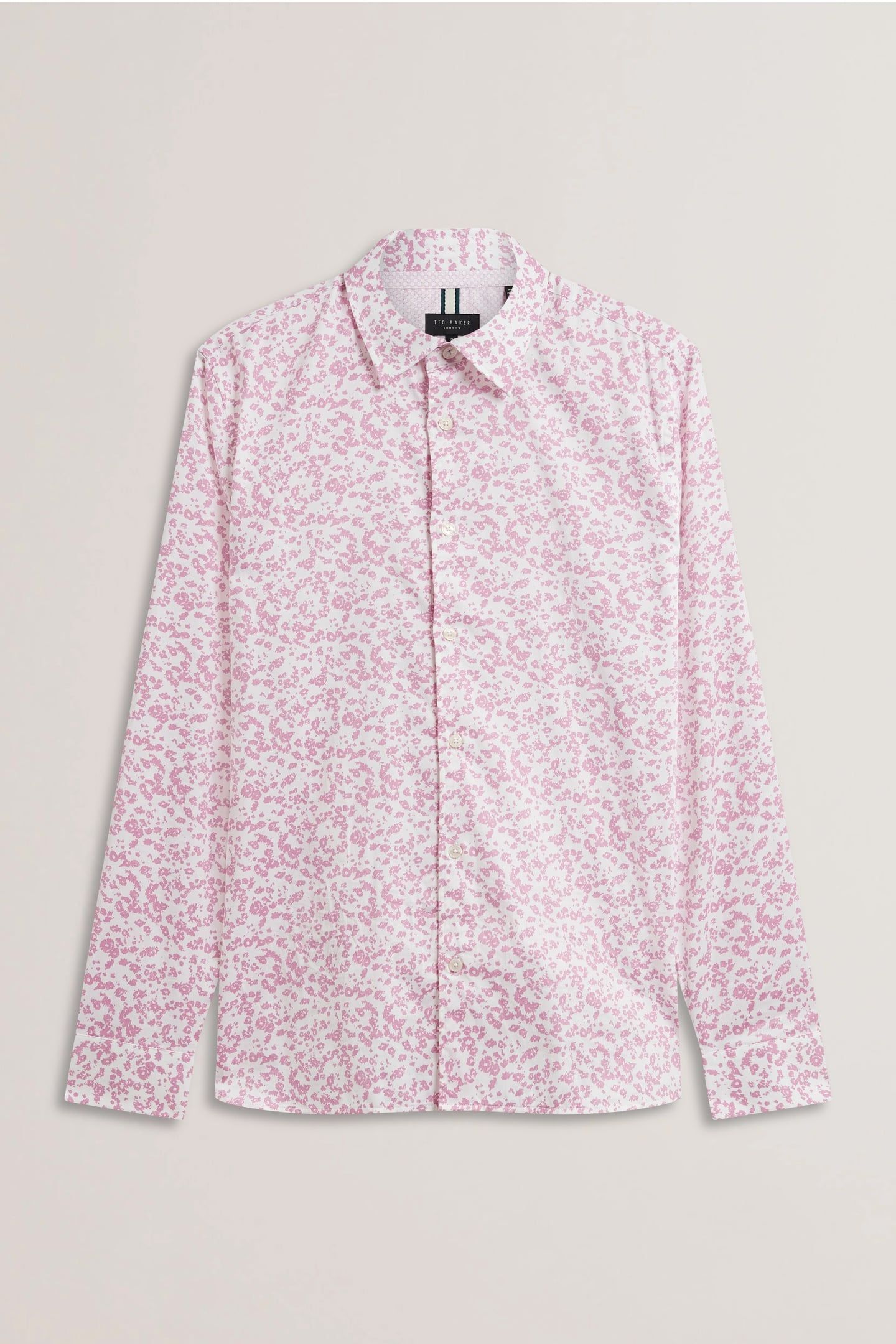 LOVELAD LS SLIM MINI FLORAL PRINT SHIRT PINK 3
