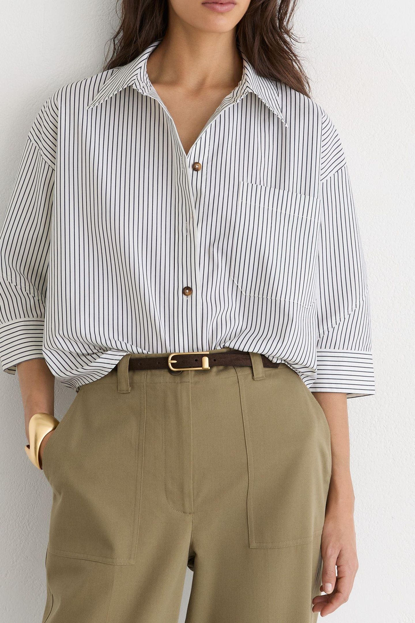COTTON BLEND TAPER TROUSER KHAKI GREEN 2