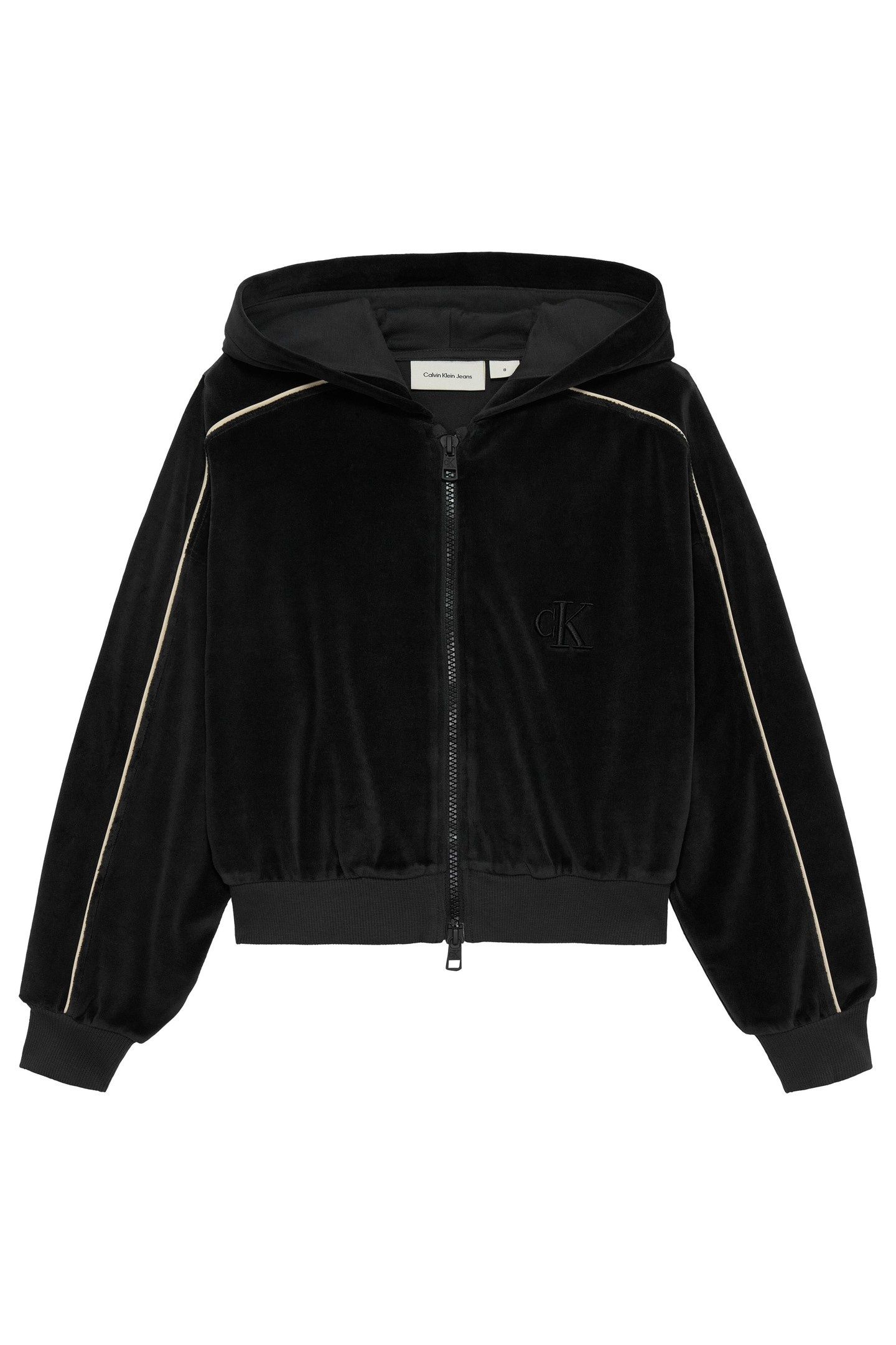 GIRLS VELVET PIPPING ZIP BLACK 2