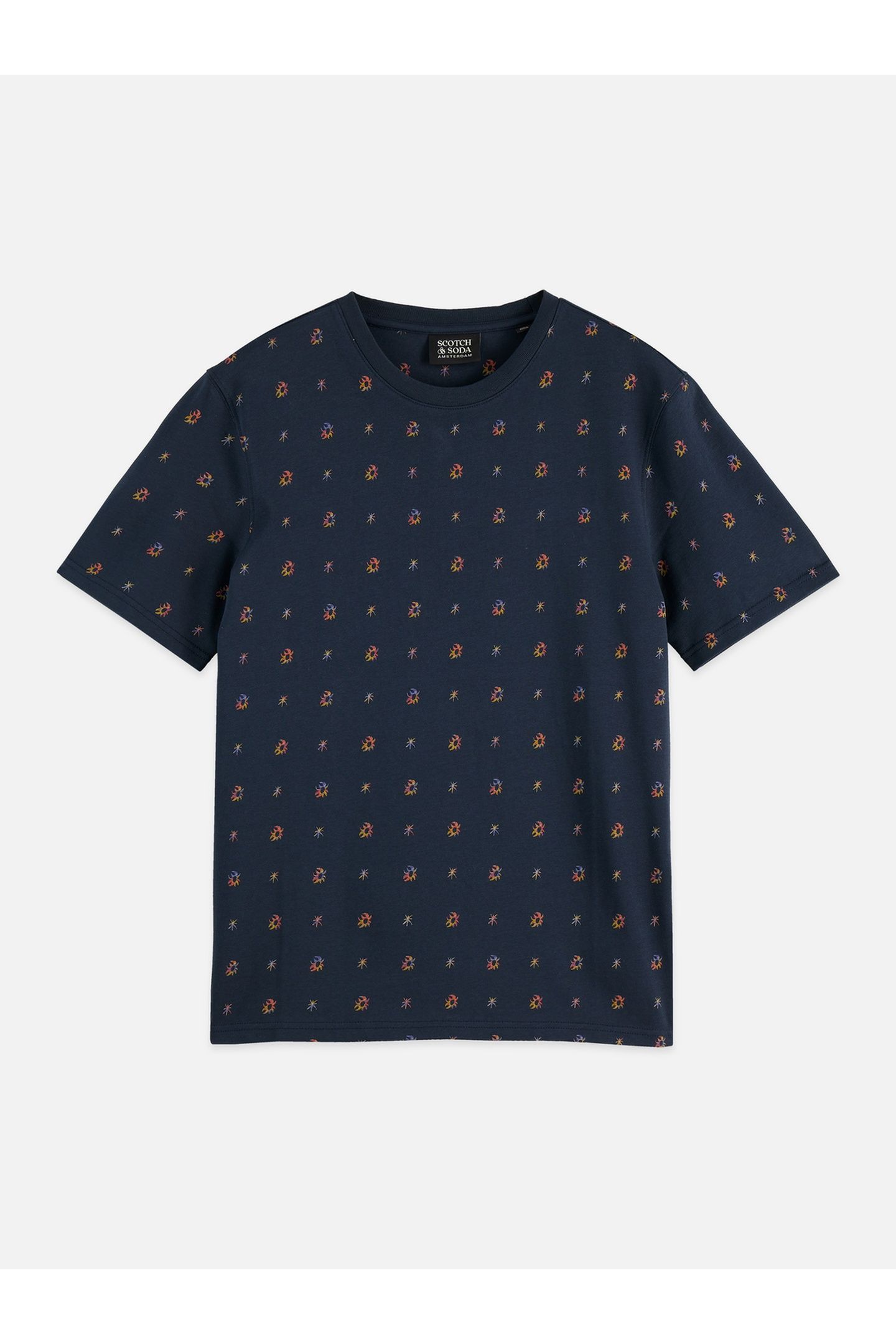 MICRO-PRINTED REGULAR-FIT T-SHIRT BLACK 1