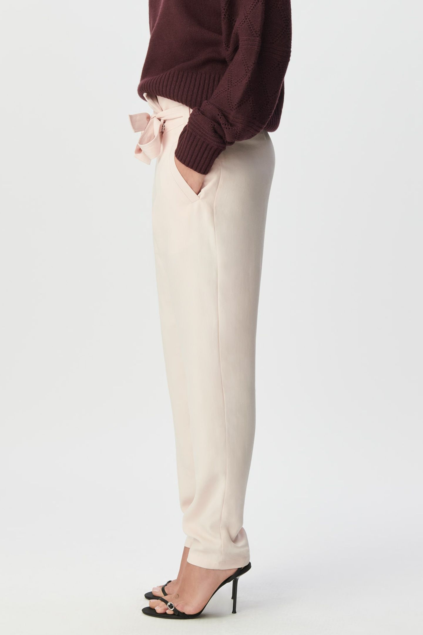 PINK ASYMMETRIC WAIST SUIT TROUSERS 2