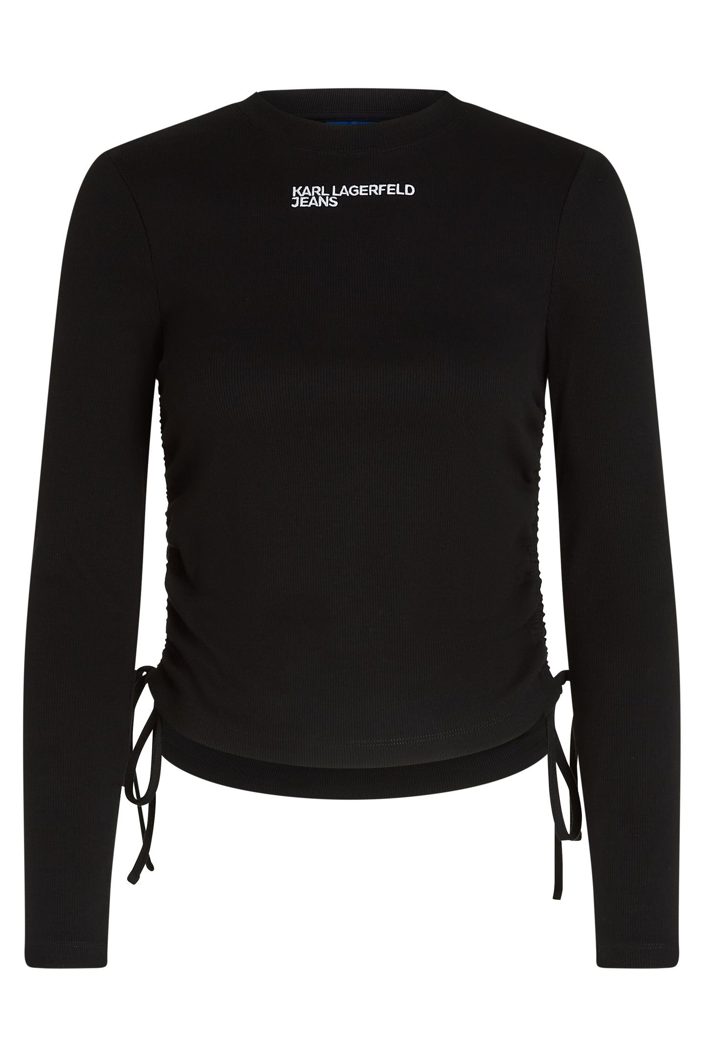 KLJ RUCHED RIBBED TOP BLACK 4
