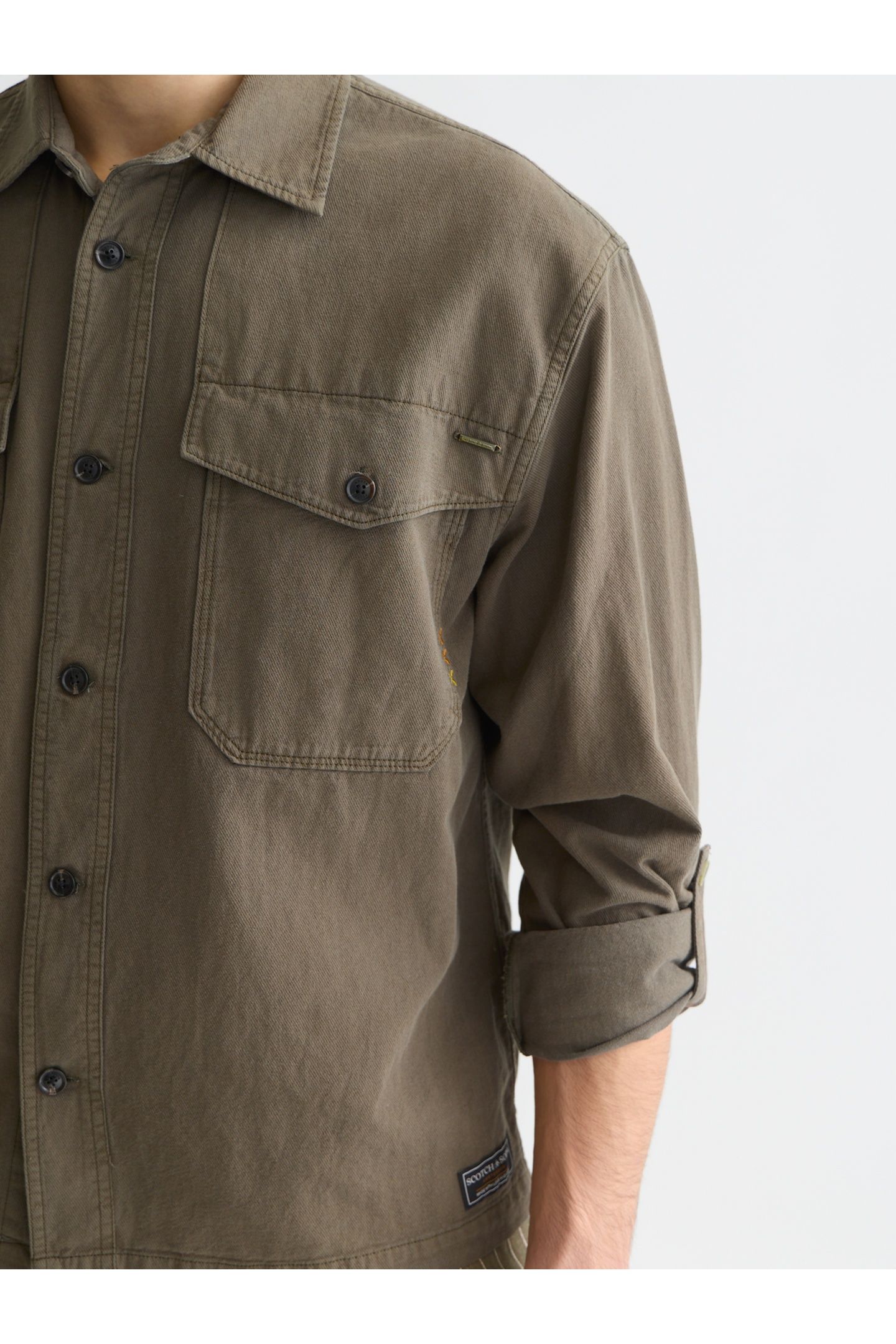 COTTONLINEN OVERSHIRT DARK BEIGE 6