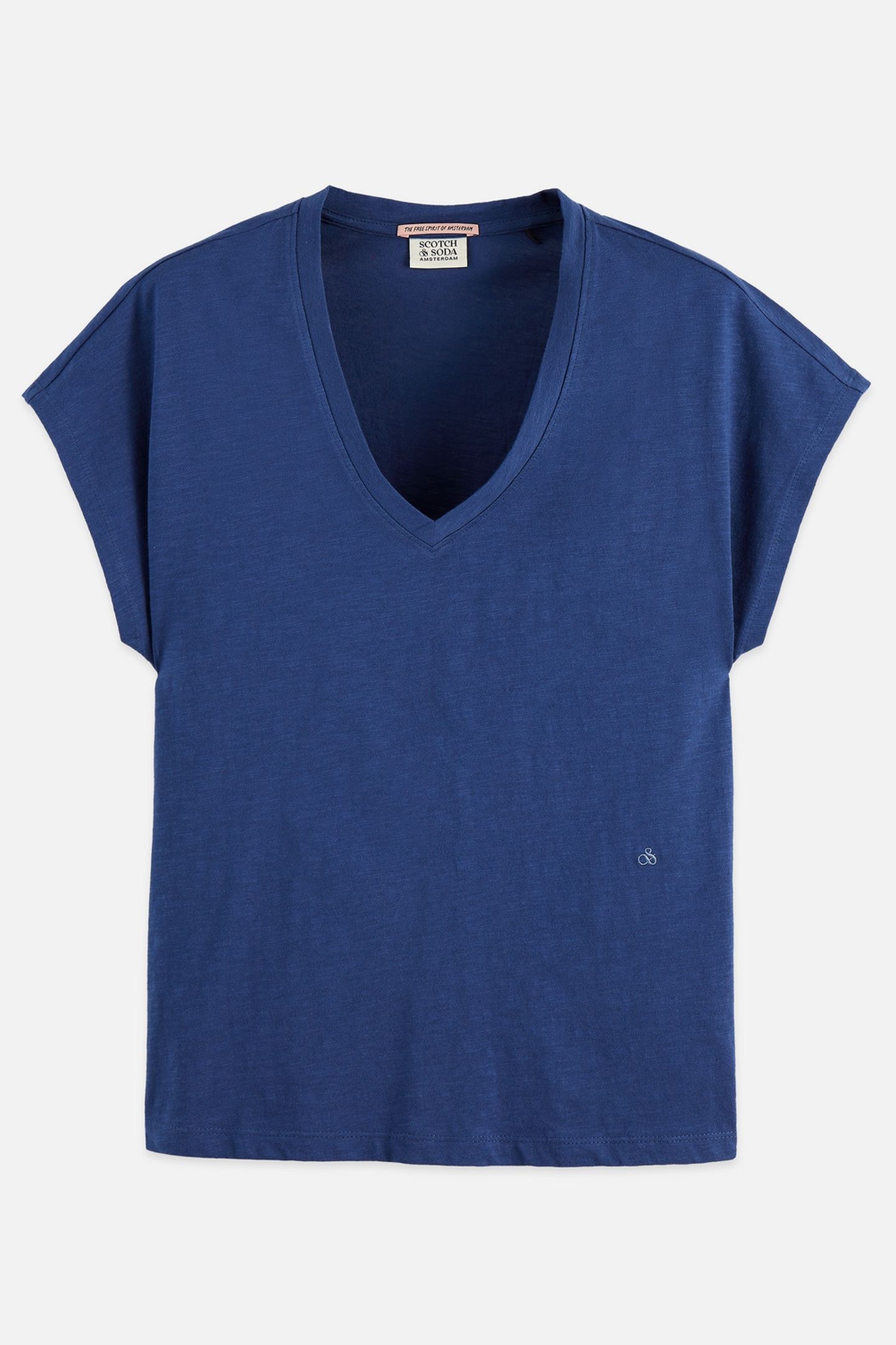 V-NECK T-SHIRT WITH AMPERSAND EMBROIDERY OCEANA 4
