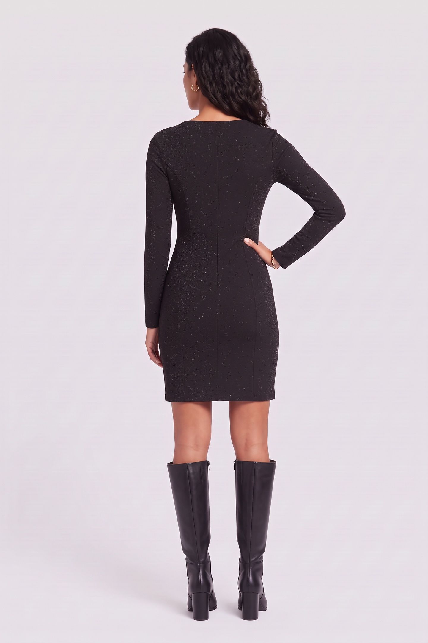 FAN LUREX JERSEY DRESS BLACK LUREX 4