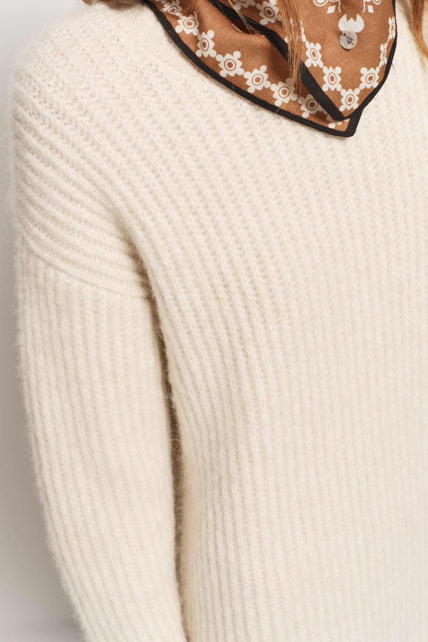 ROSEMAY - ECRU RIBBED KNIT SWEATER DRESS 8