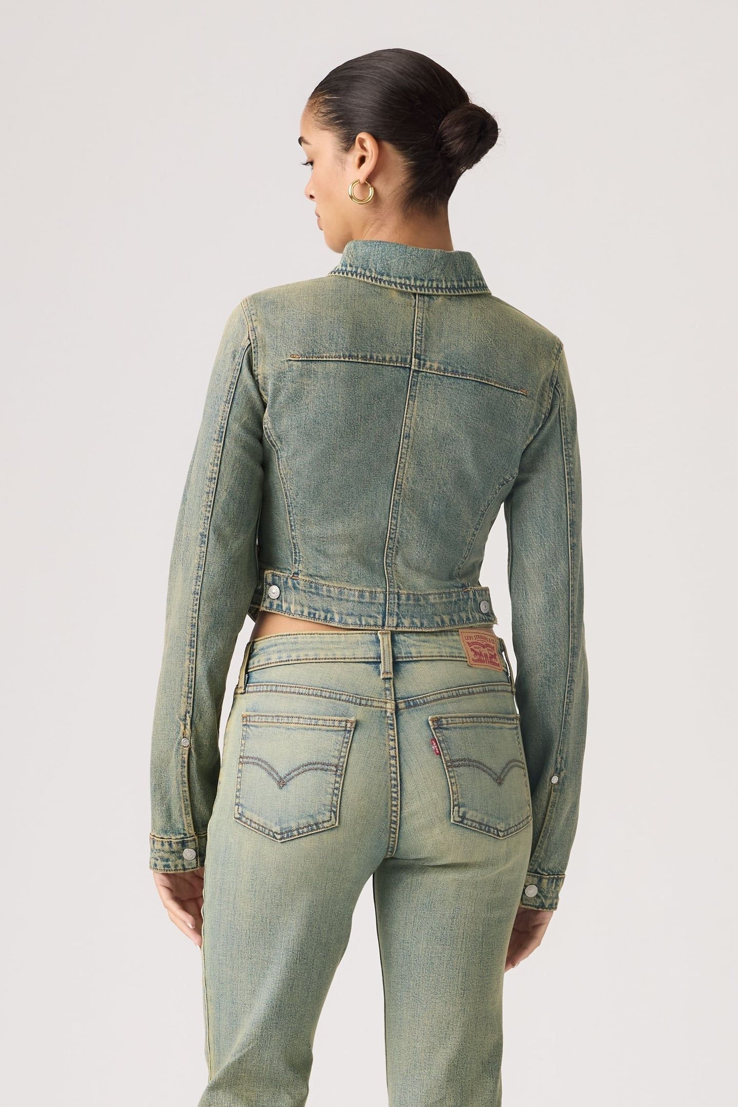 Y2K STRETCH FITTED TRUCKER JACKET 3