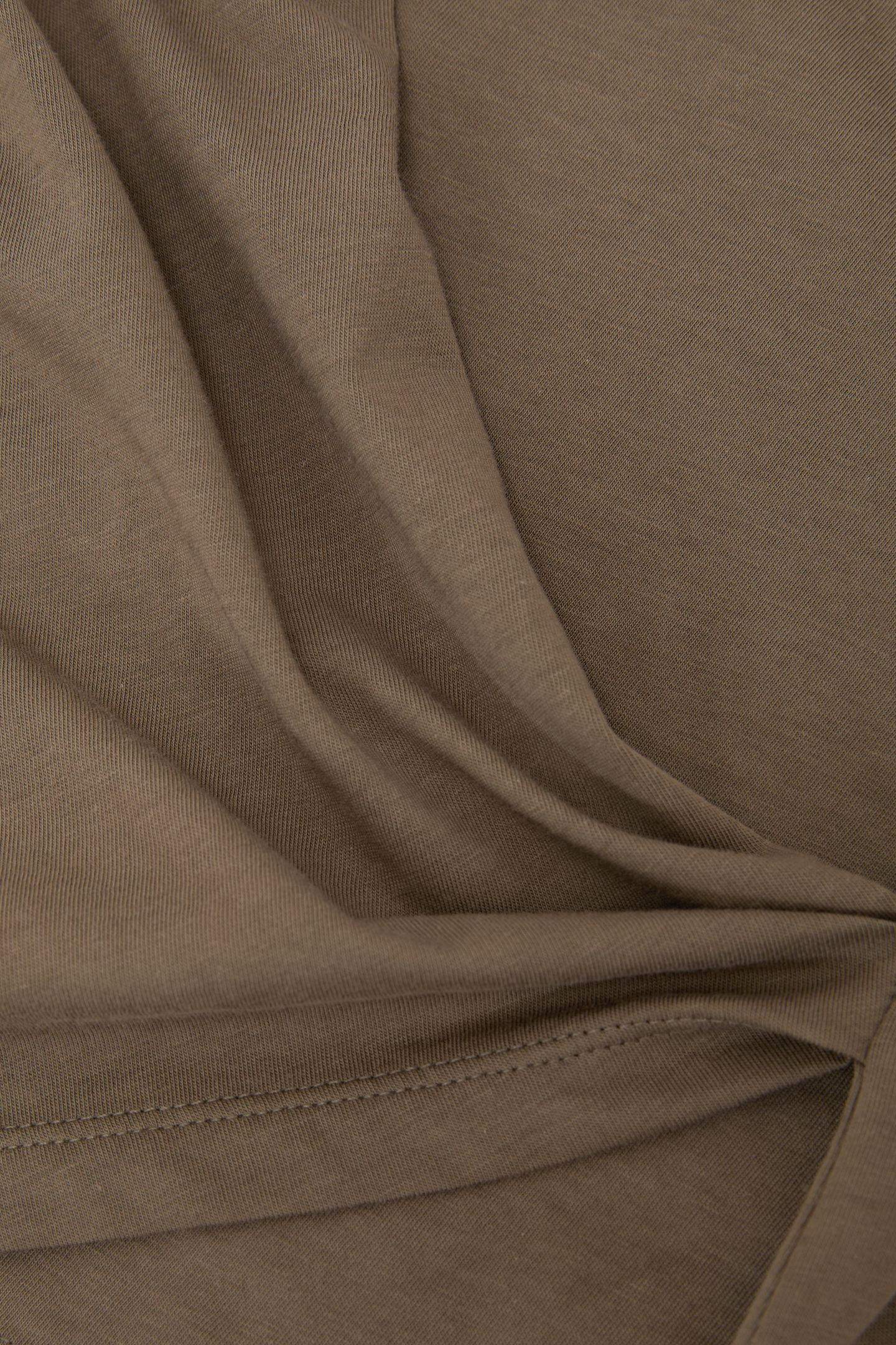 DRAPE CREW NECK T-SHIRT KHAKI GREEN 5