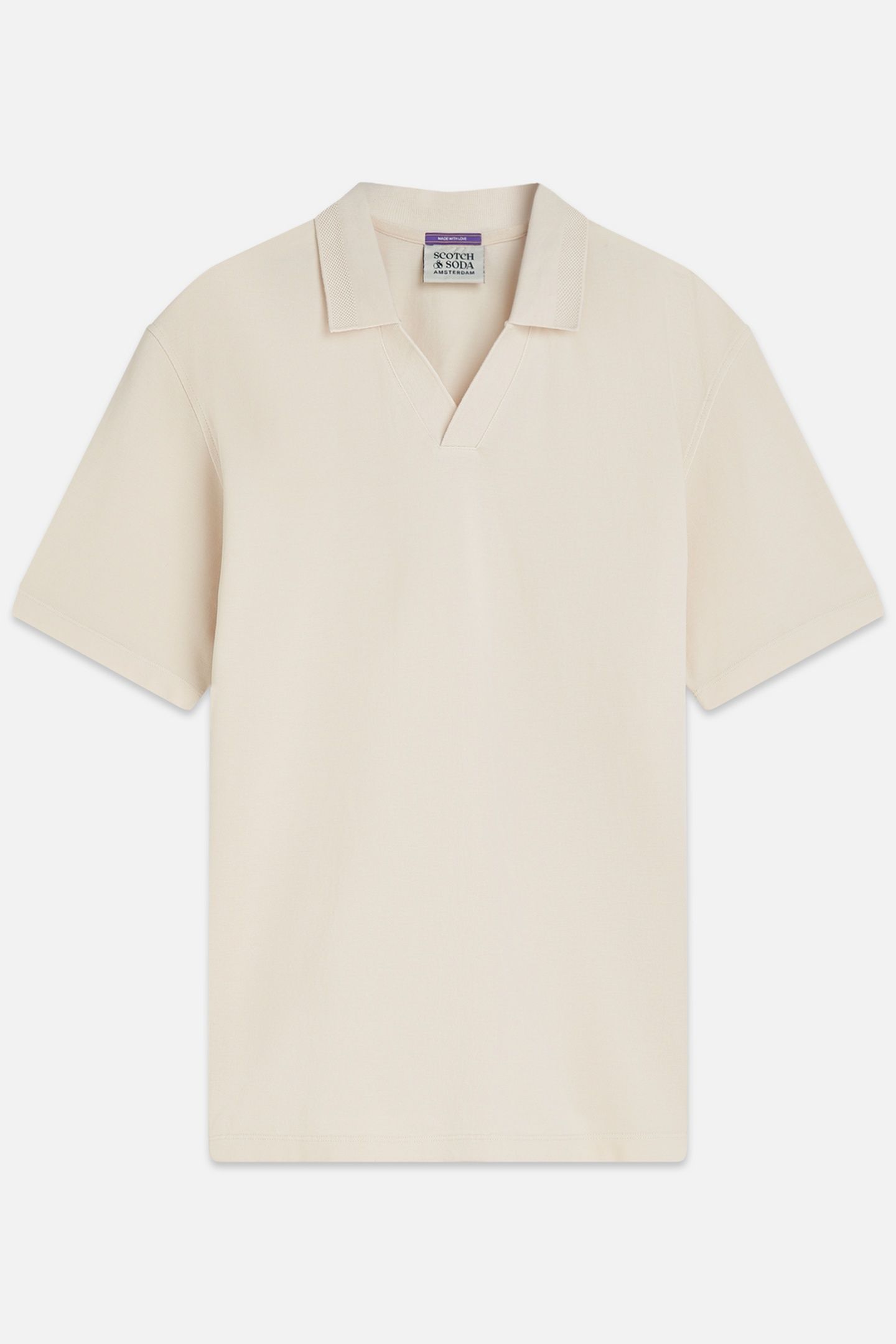 3 CROSSES PIQUE RELAXEDFIT GARMENTDYED POLO LIGHT BEIGE 3