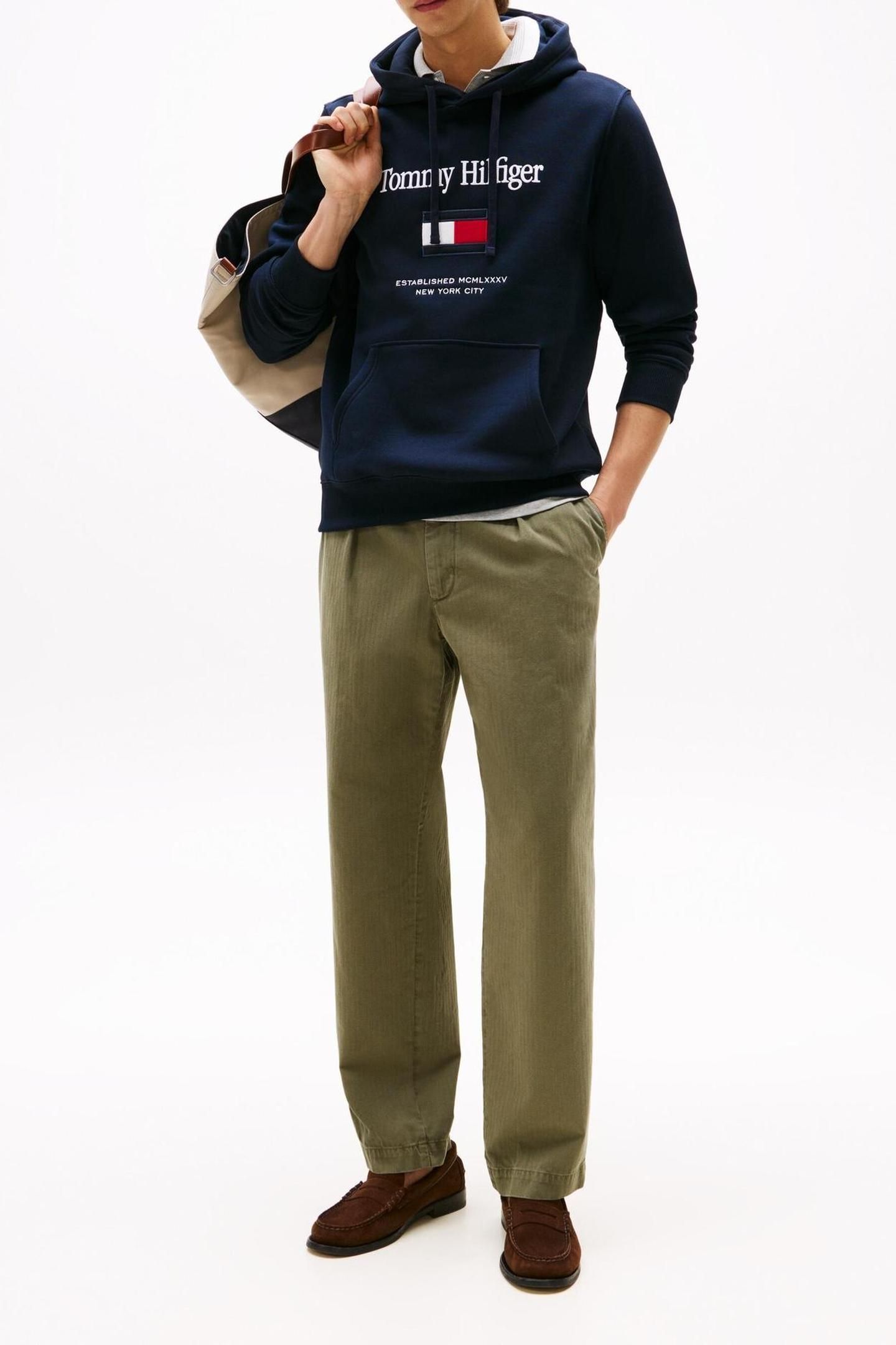 TOMMY EMBRO FLAG HOODIE NAVY BLUE 6
