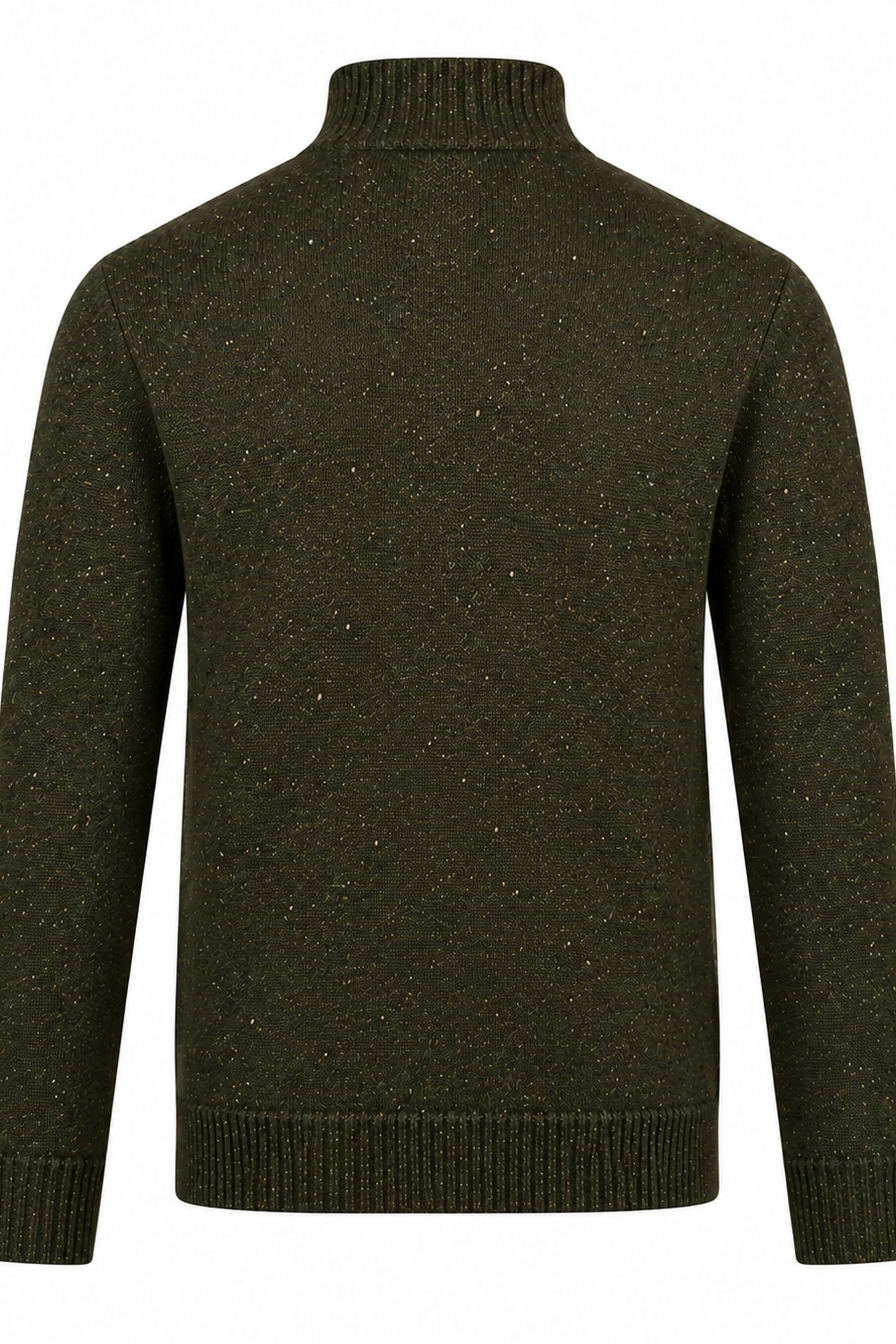 ZIP MOCK FISHERMANS SWEATER DARK OLIVE 2