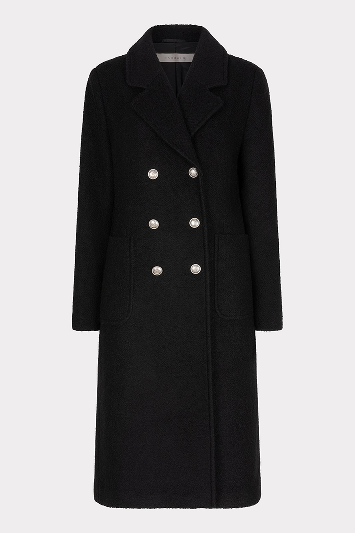 COAT DOUBLE BREASTED BOUCLE BLACK 4