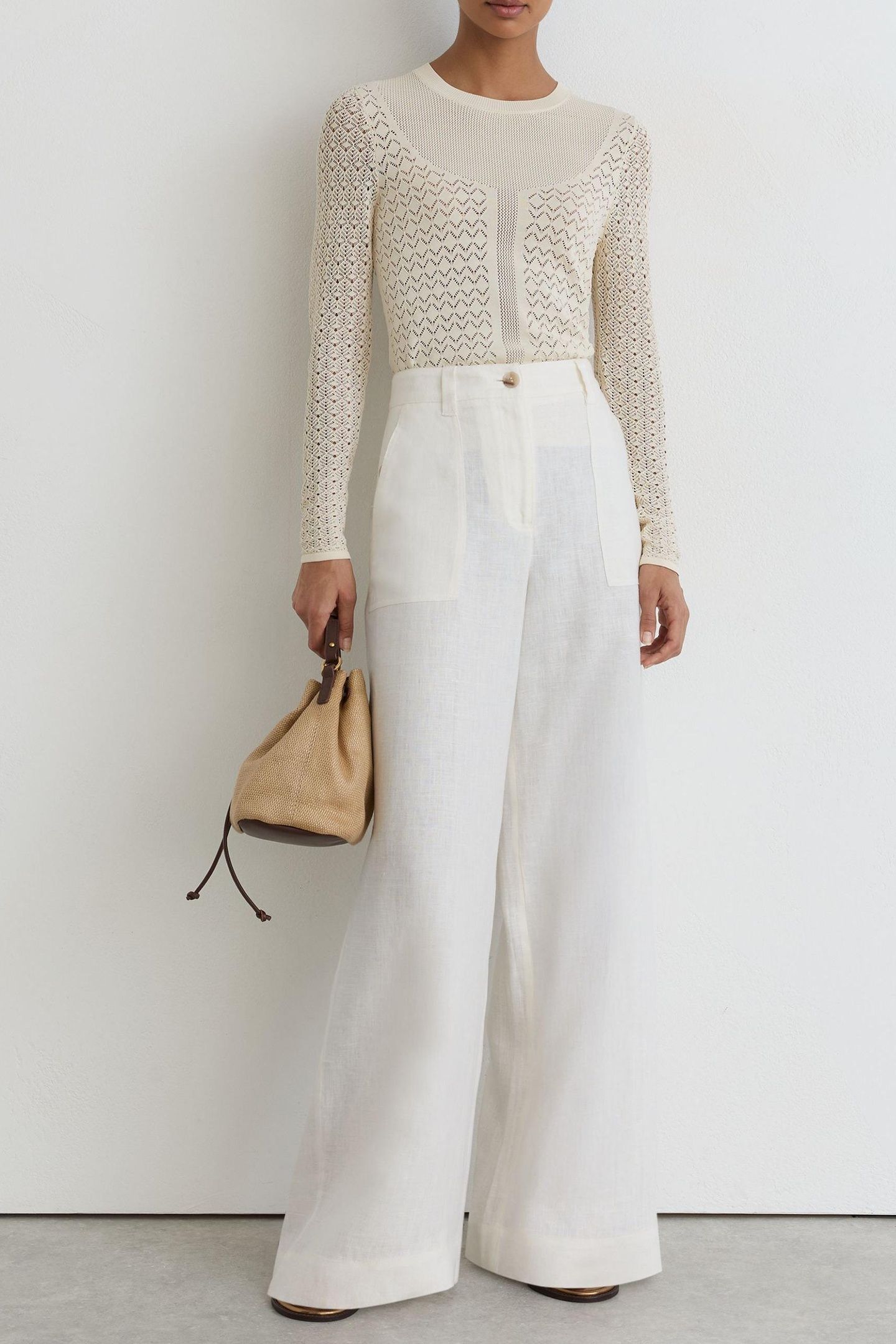 STITCH INTEREST KNITTED TOP IVORY 2