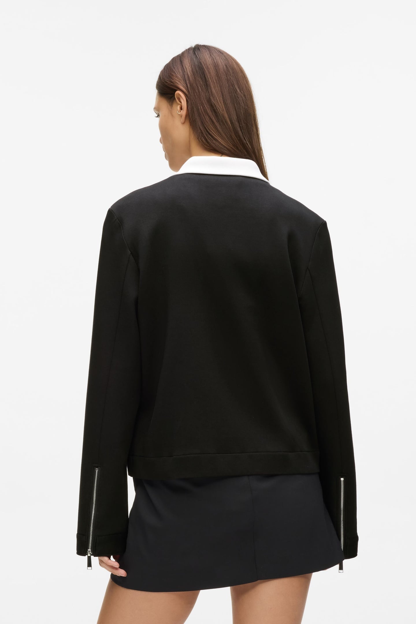 BW TWO WAY ZIP UP WHITE/BLACK 2