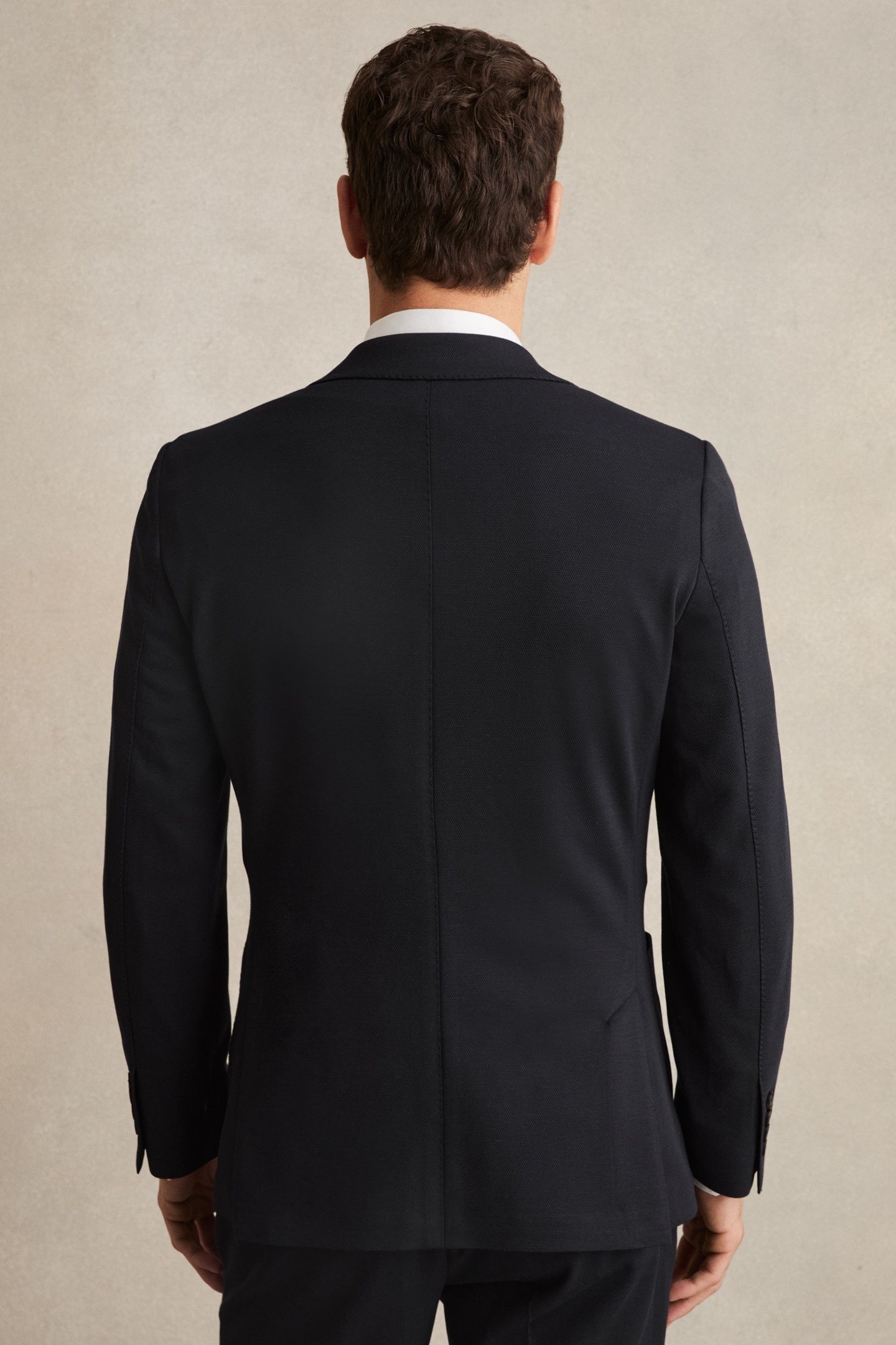 SB 2B NOTCH TEXTURED JERSEY BLAZER NAVY 2