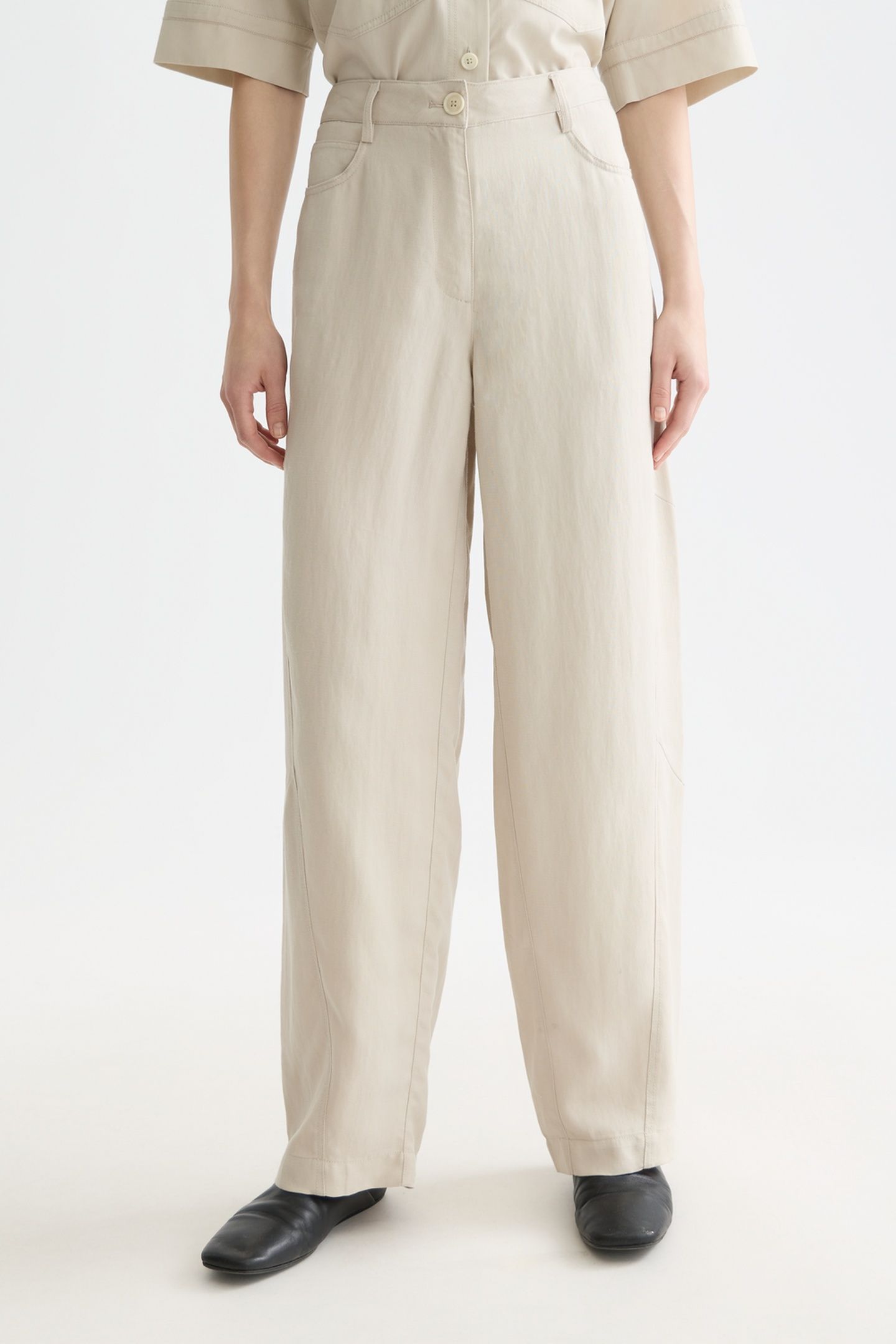 LOTUS - HIGH RISE BARREL LEG TWILL PANTS MOONSTRUCK 1