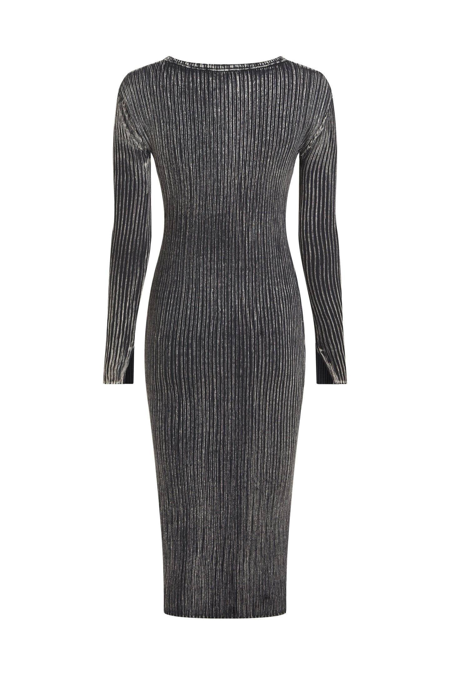 KLJ LS RIBBED DRESS WASHED BLACK 5
