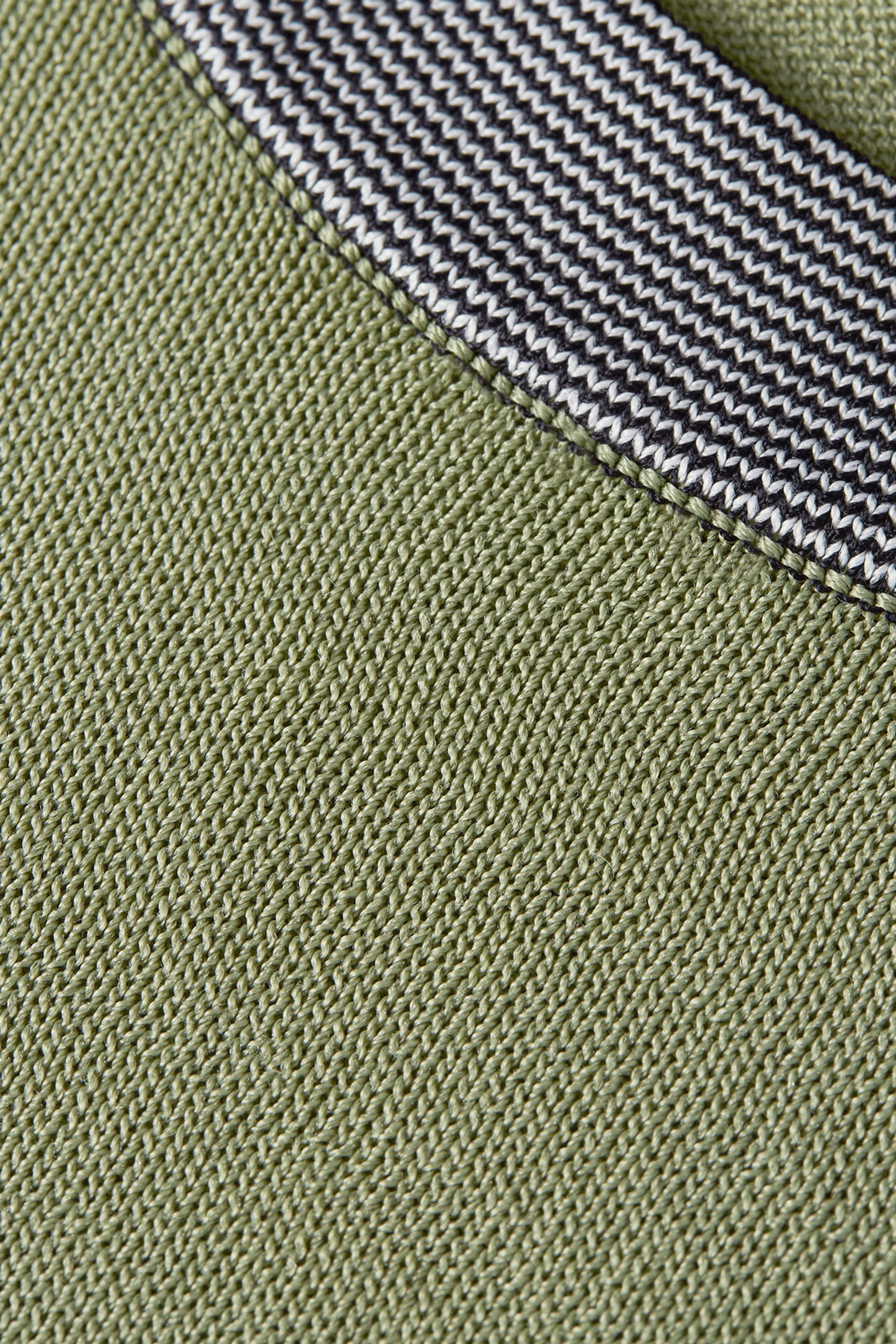 STRIPE TRIM RELAXED KNITTED VEST OIL GREEN 6