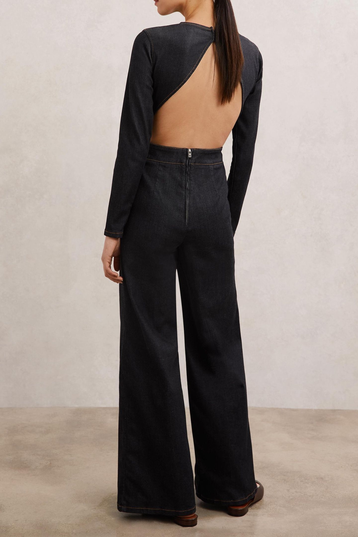 LONGSLEEVE WIDELEG DENIM JUMPSUIT INDIGO BLUE 2
