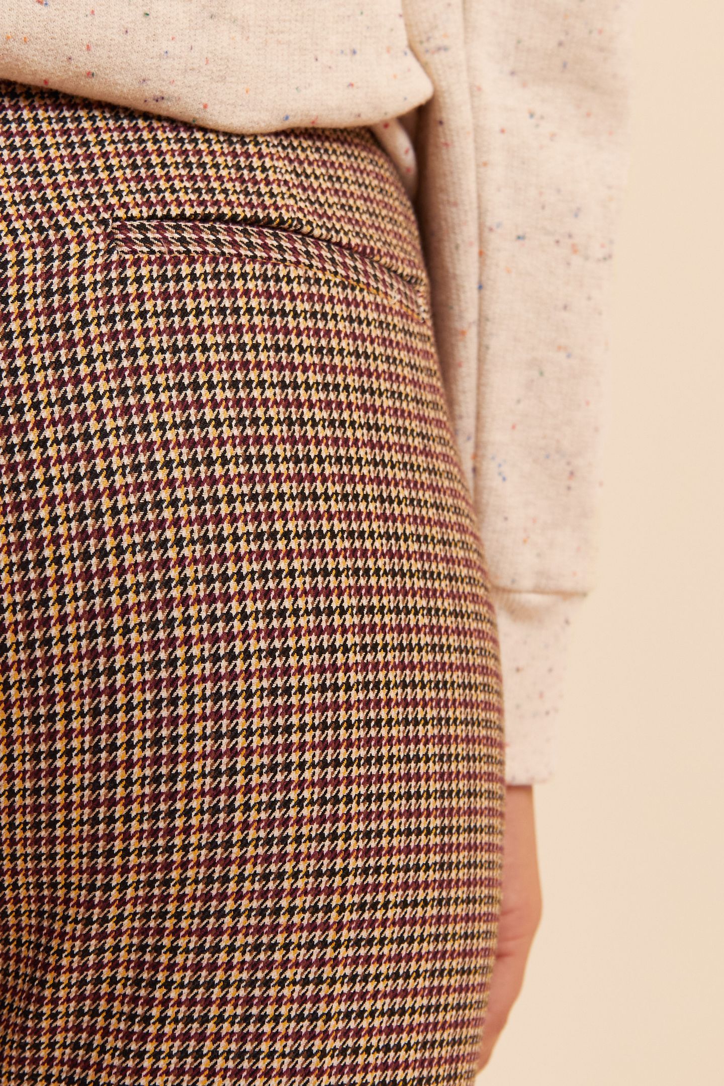 BEIGE HOUNDSTOOTH SUIT TROUSERS LAURENCE 7
